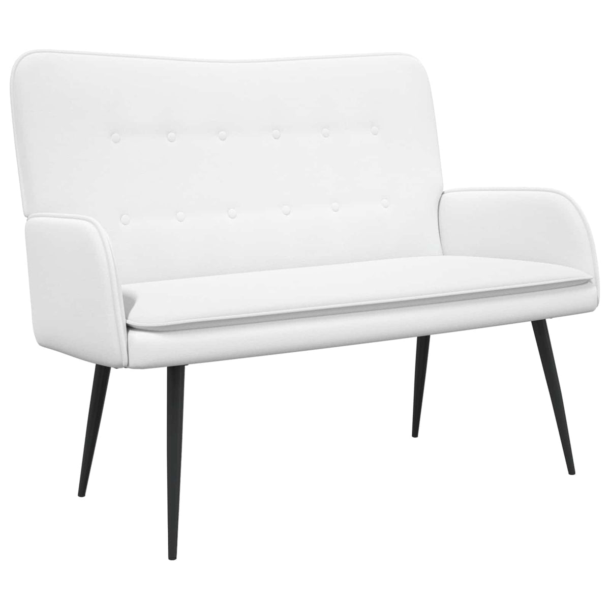 Sofa za dvije osobe Bijeli 115 x 61 x 87 cm tkanina