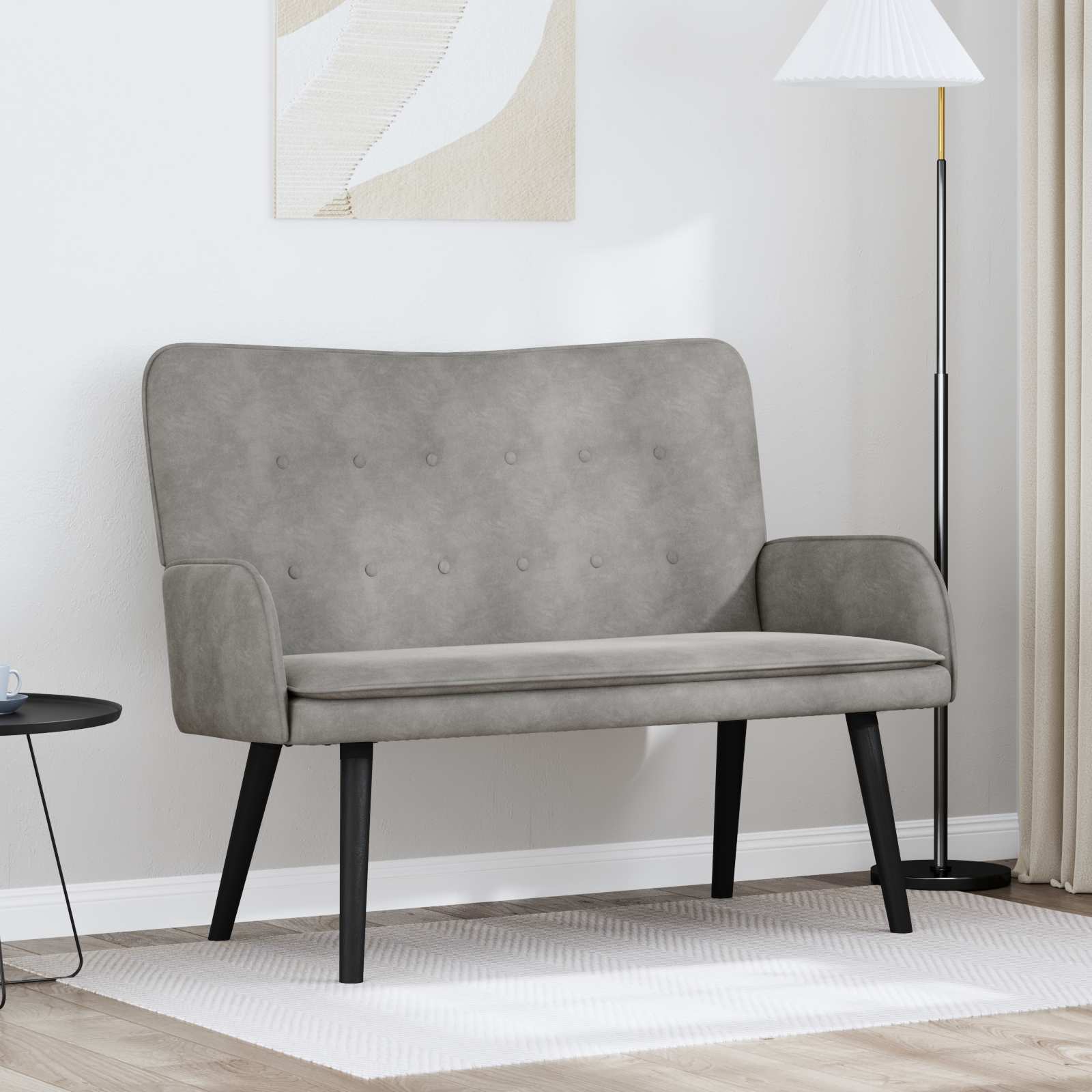 Kauč za dvoje Svijetlo siva 115 x 61 x 87 cm Baršun