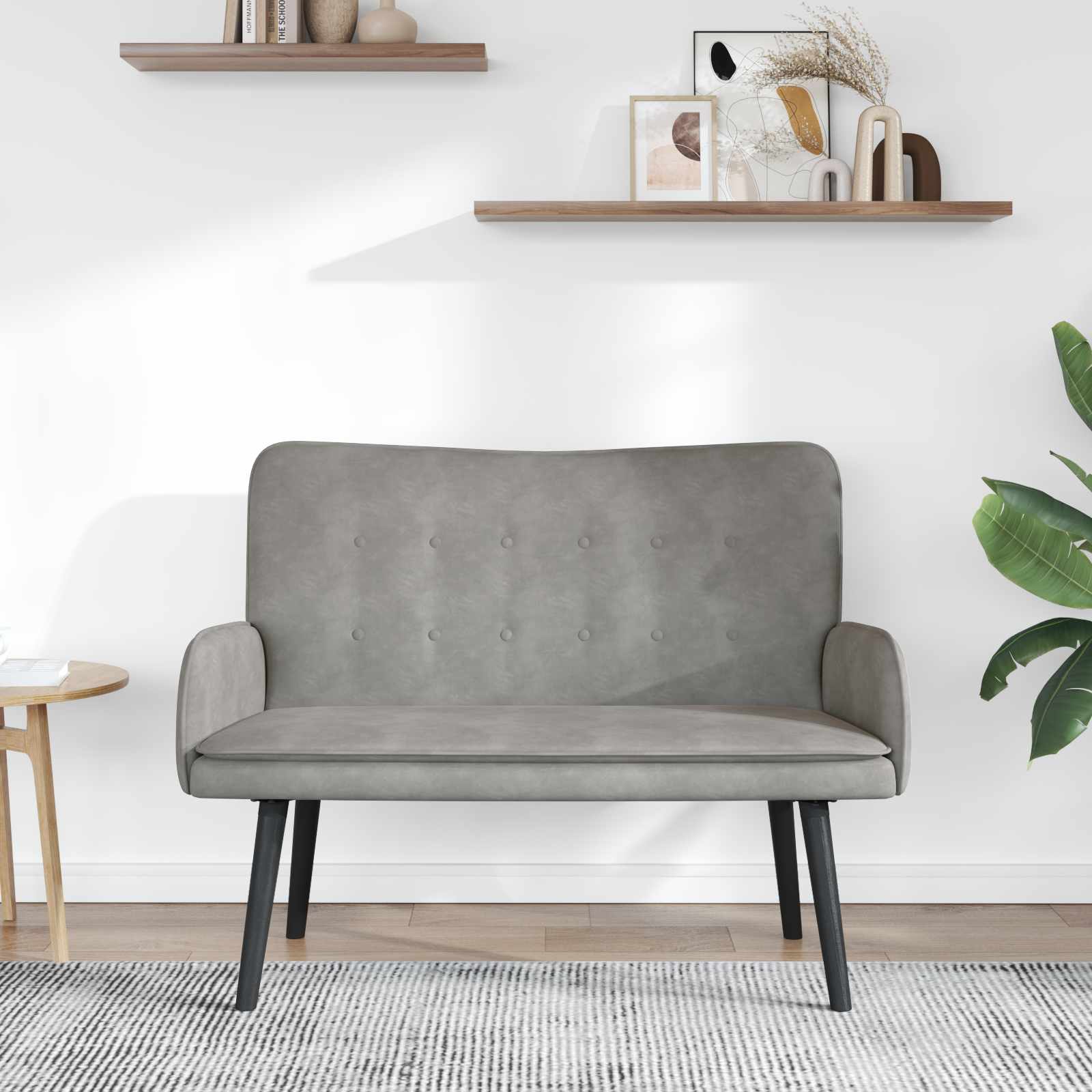 Kauč za dvoje Svijetlo siva 115 x 61 x 87 cm Baršun