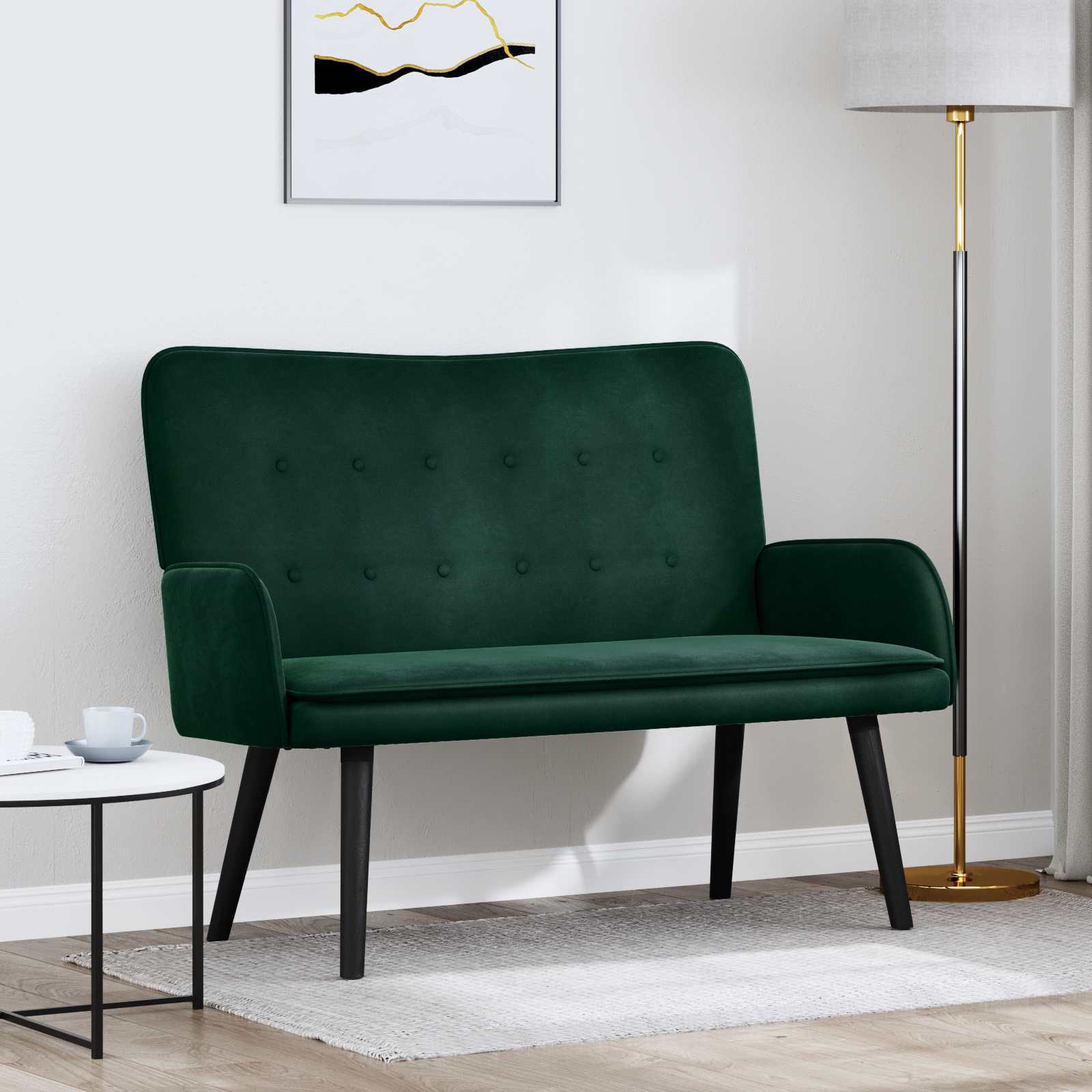 Kauč za dvoje Tamnozelena 115 x 61 x 87 cm Baršun