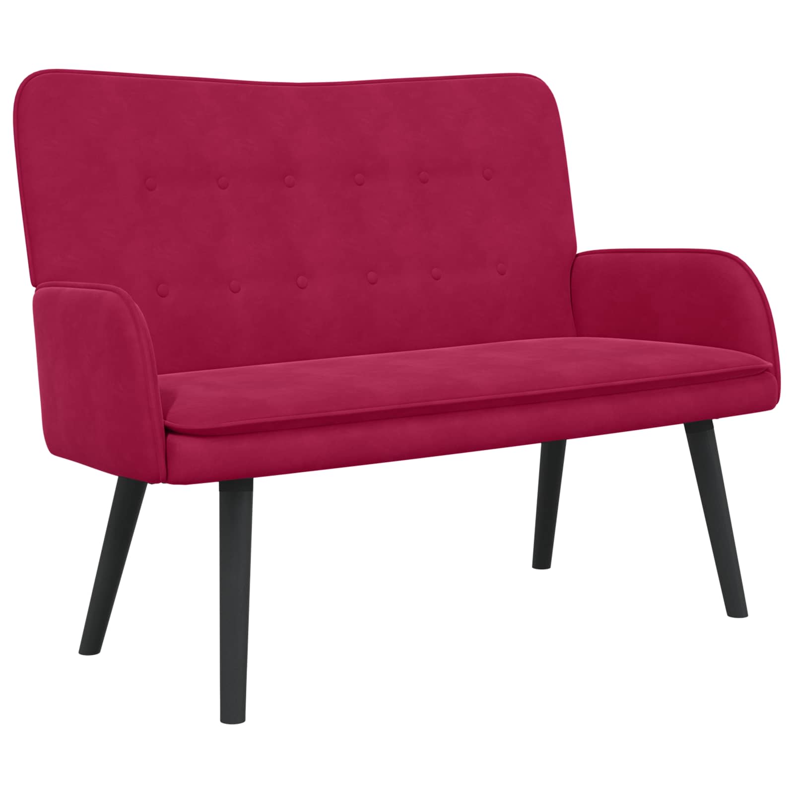 Kauč za dvoje boja crnog vina 115 x 61 x 87 cm Baršun