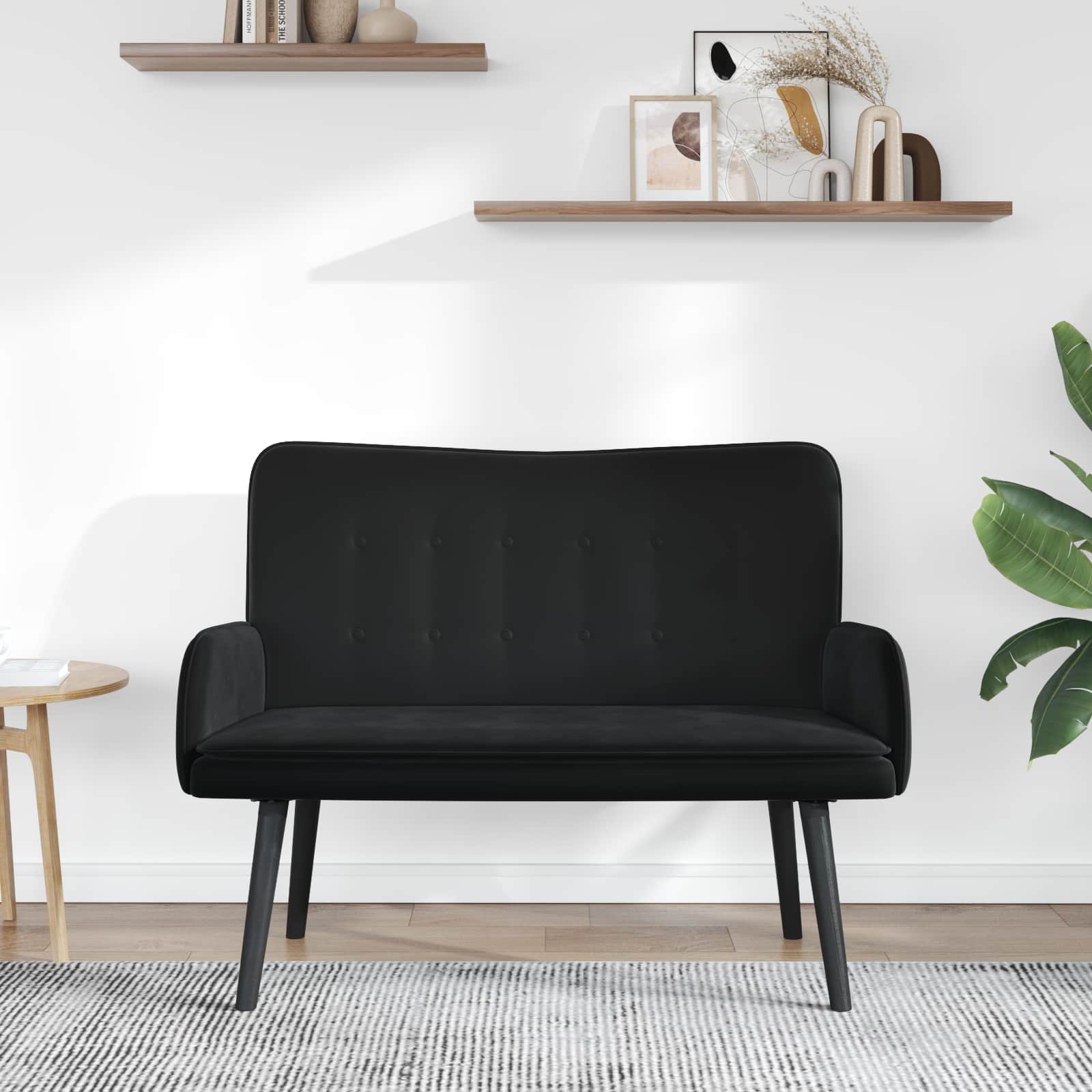 Kauč za dvoje Crna 115 x 61 x 87 cm Baršun