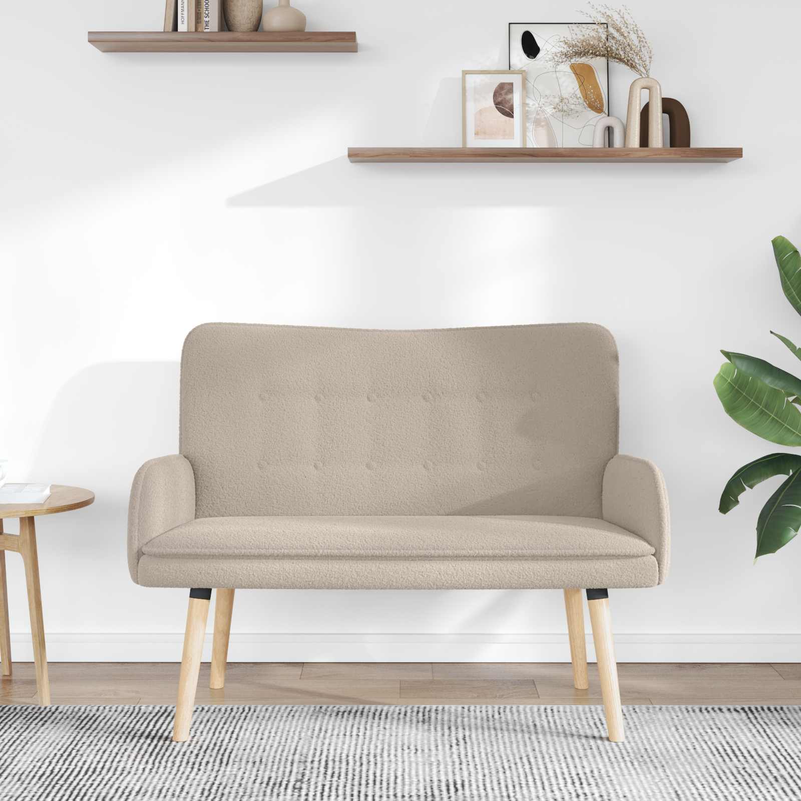 Sofa za dvije osobe Svjetlosiva 115 x 61 x 87 cm Bouclé