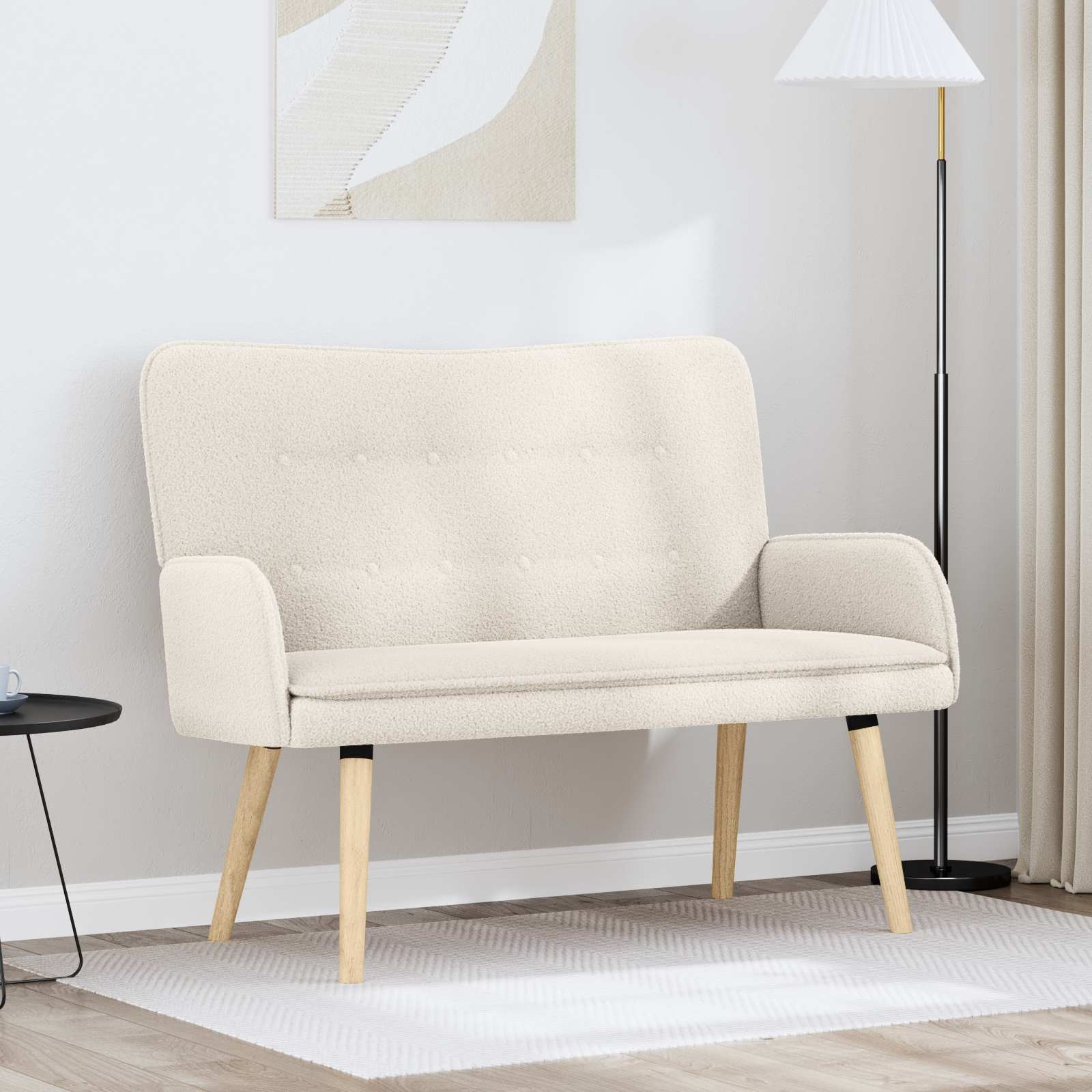 Sofa za dvije osobe Krem 115 x 61 x 87 cm Bouclé