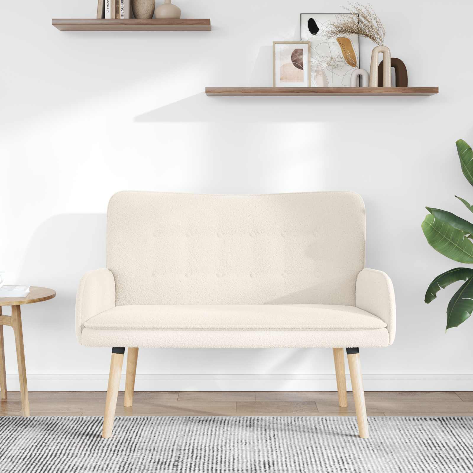 Sofa za dvije osobe Krem 115 x 61 x 87 cm Bouclé