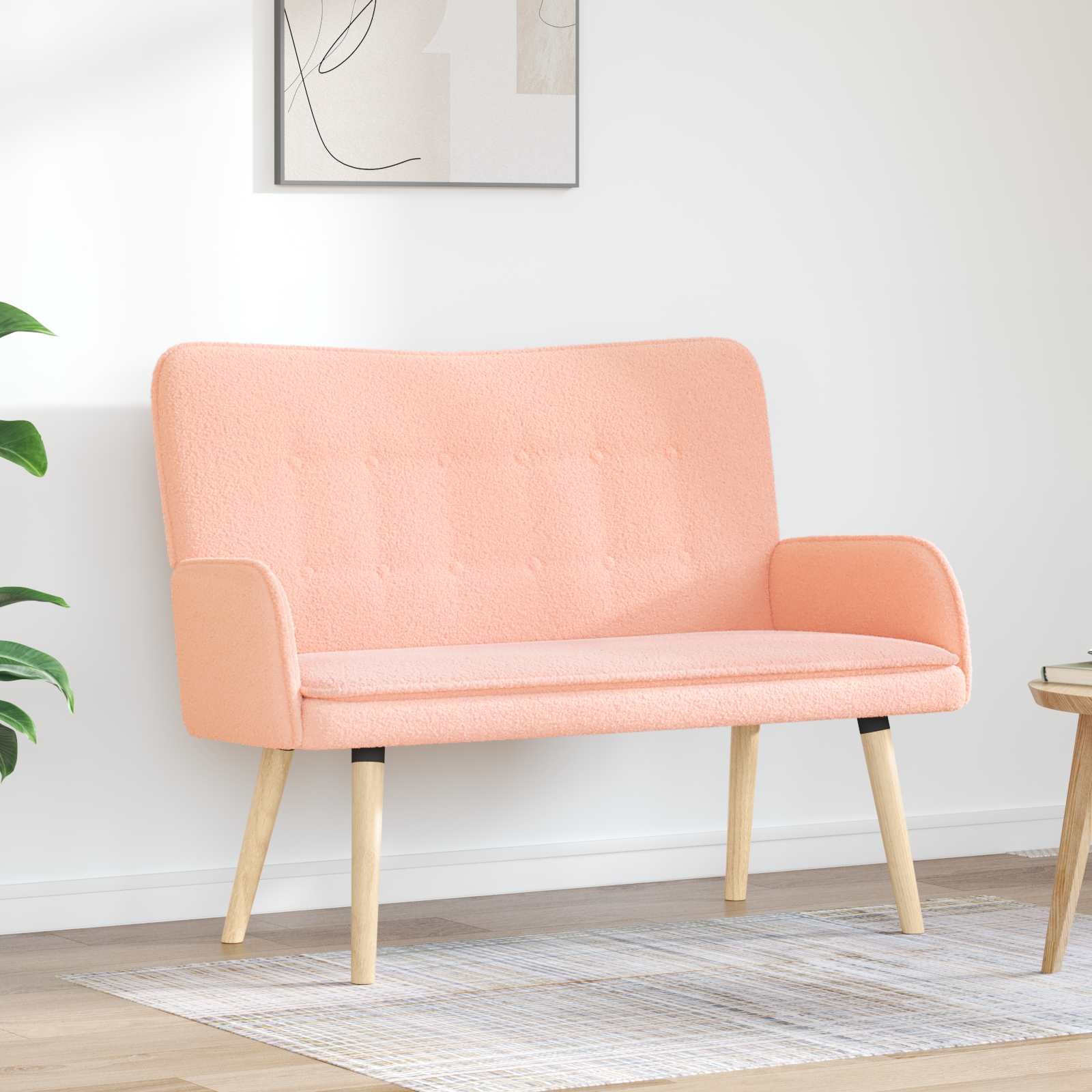 Sofa za dvije osobe Ružičasta 115 x 61 x 87 cm Bouclé