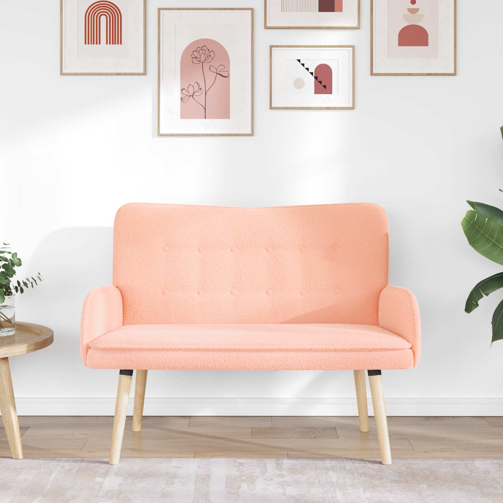 Sofa za dvije osobe Ružičasta 115 x 61 x 87 cm Bouclé