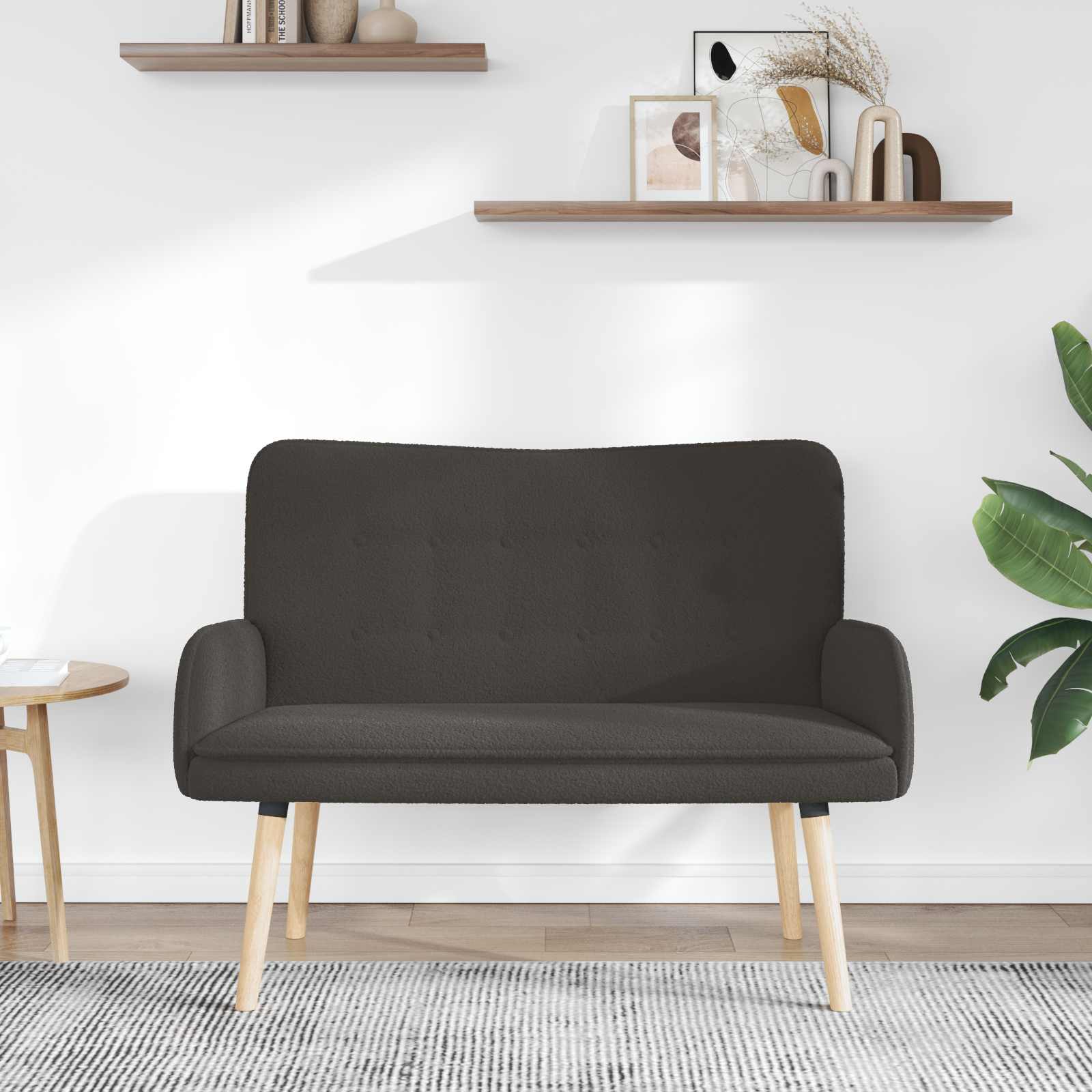 Sofa za dvije osobe Tamnosiva 115 x 61 x 87 cm Bouclé