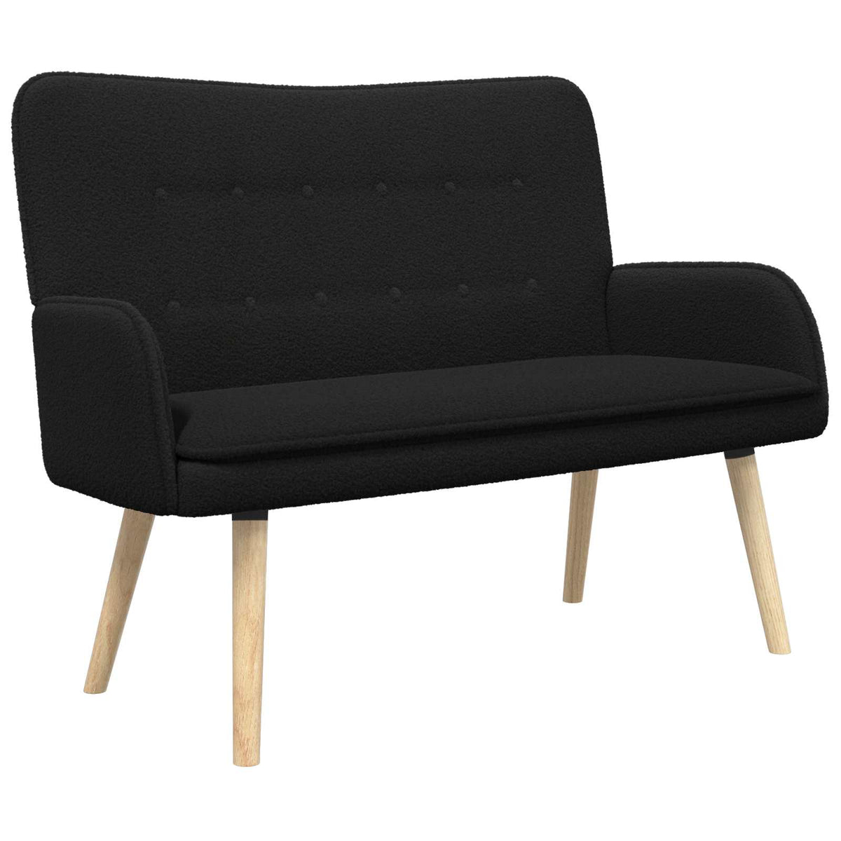 Sofa za dvije osobe Crna 115 x 61 x 87 cm Bouclé