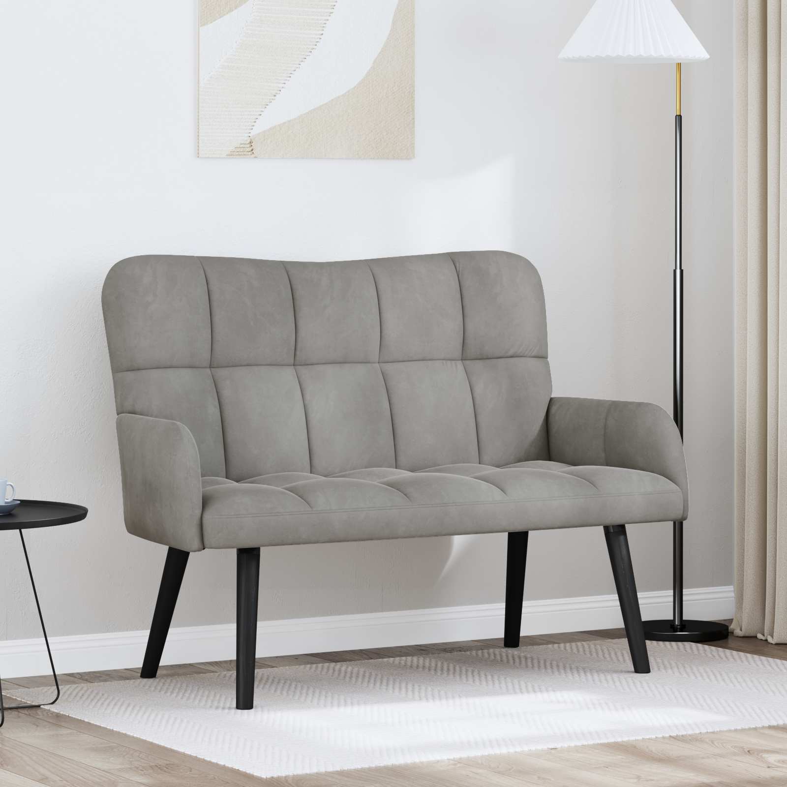 Kauč za dvoje Svijetlo siva 115 x 61 x 87 cm Baršun