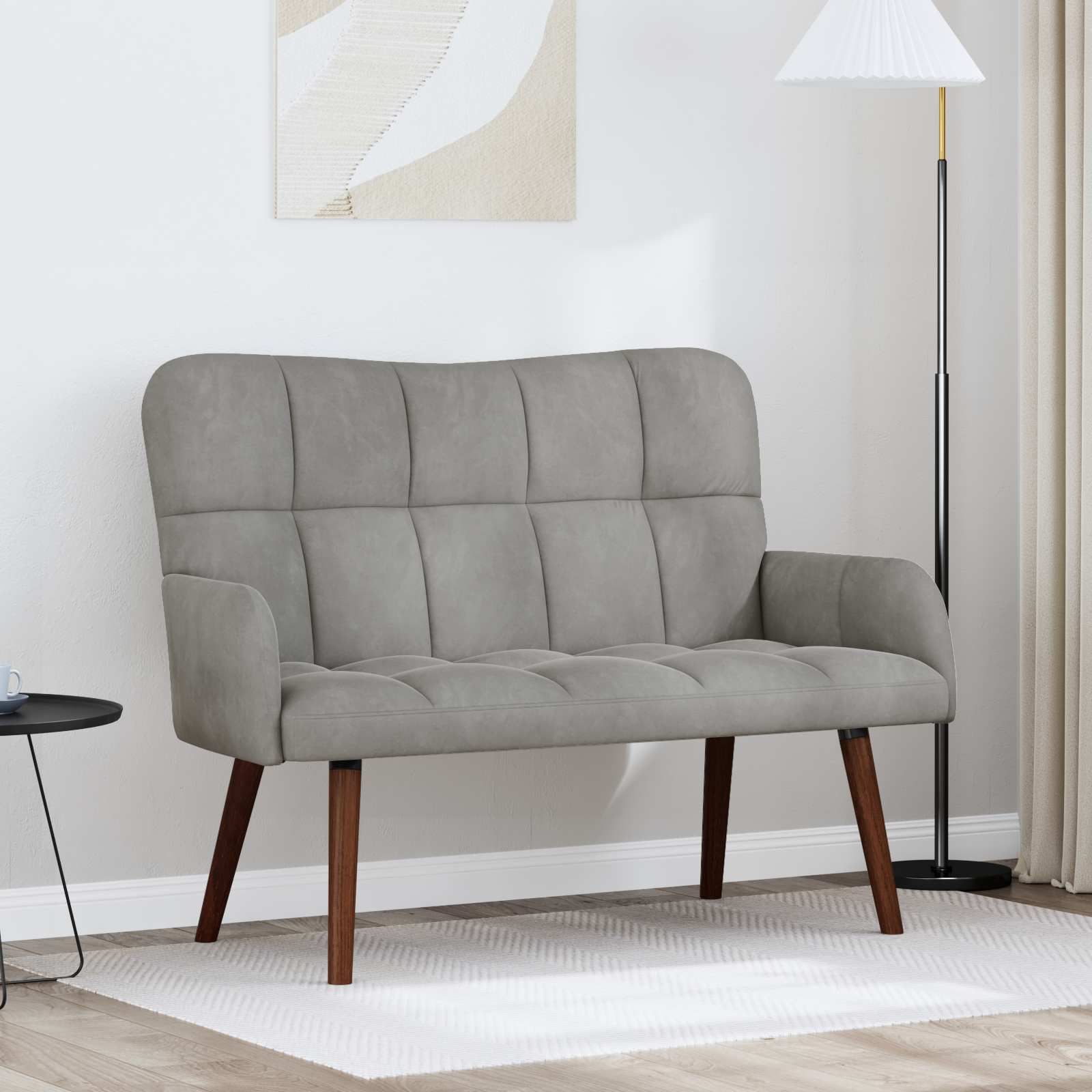 Sofa za dvije osobe Svjetlosiva 115 x 61 x 87 cm Baršun