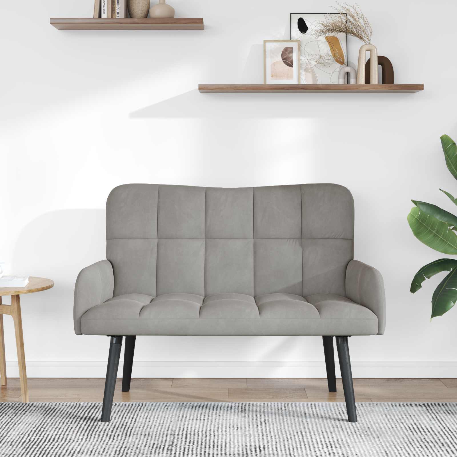 Kauč za dvoje Svijetlo siva 115 x 61 x 87 cm Baršun