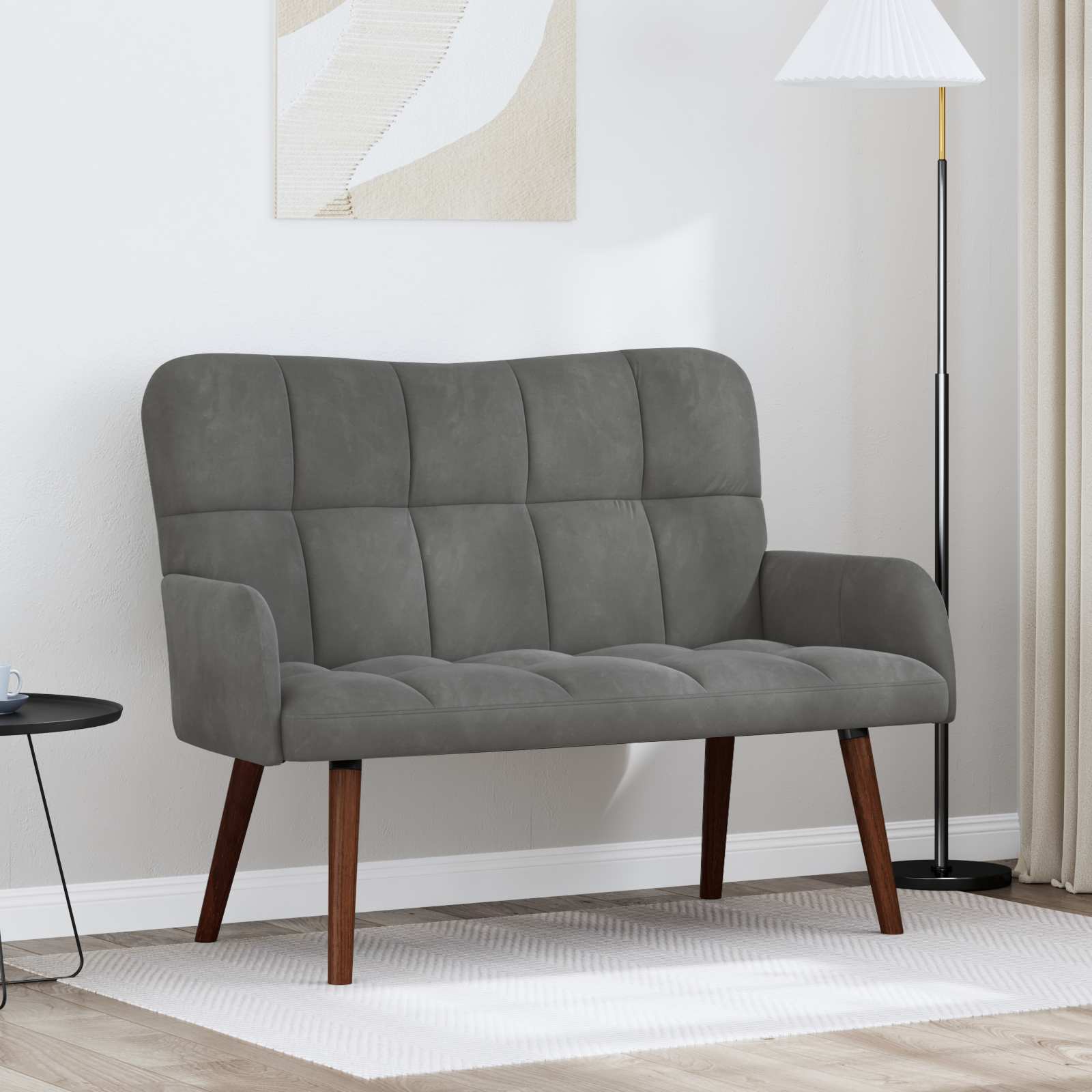 Sofa za dvije osobe Tamnosiva 115 x 61 x 87 cm Baršun