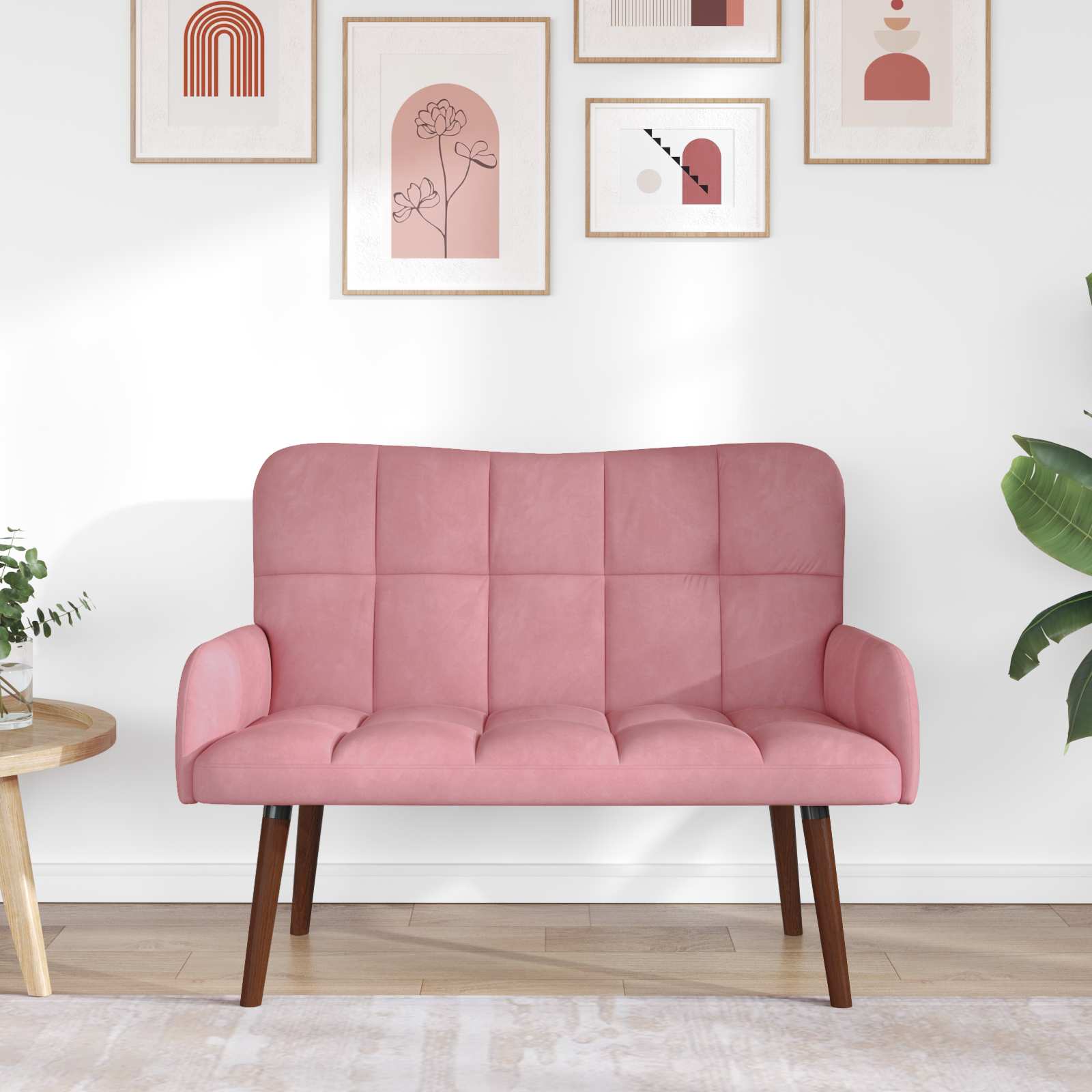 Sofa za dvije osobe Ružičasta 115 x 61 x 87 cm Baršun
