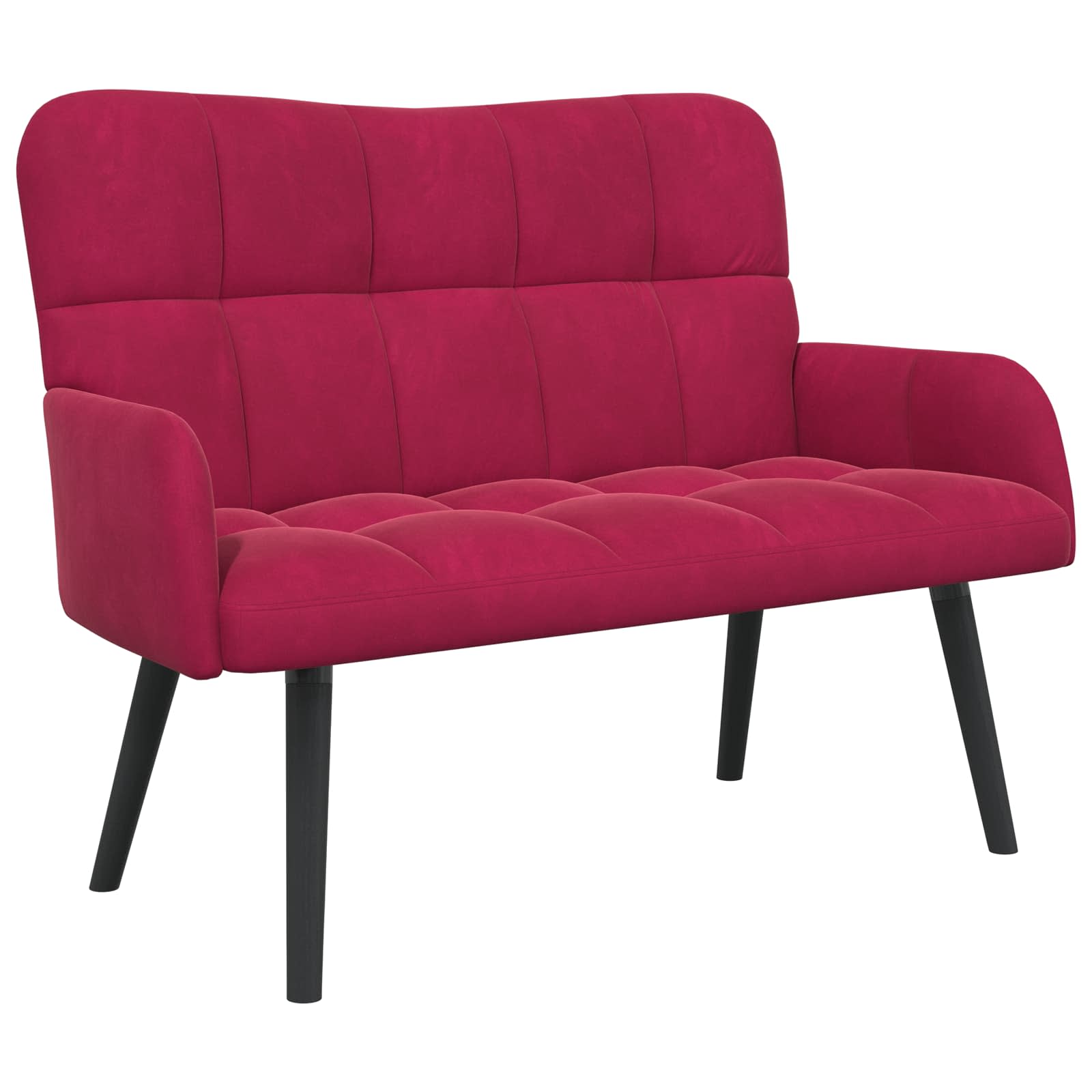 Kauč za dvoje boja crnog vina 115 x 61 x 87 cm Baršun