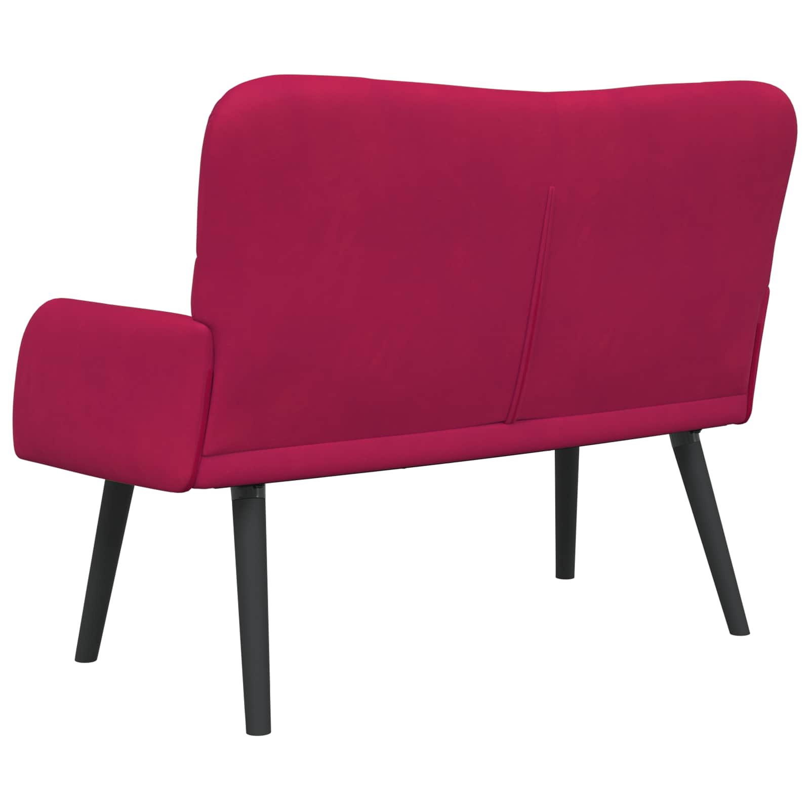Kauč za dvoje boja crnog vina 115 x 61 x 87 cm Baršun
