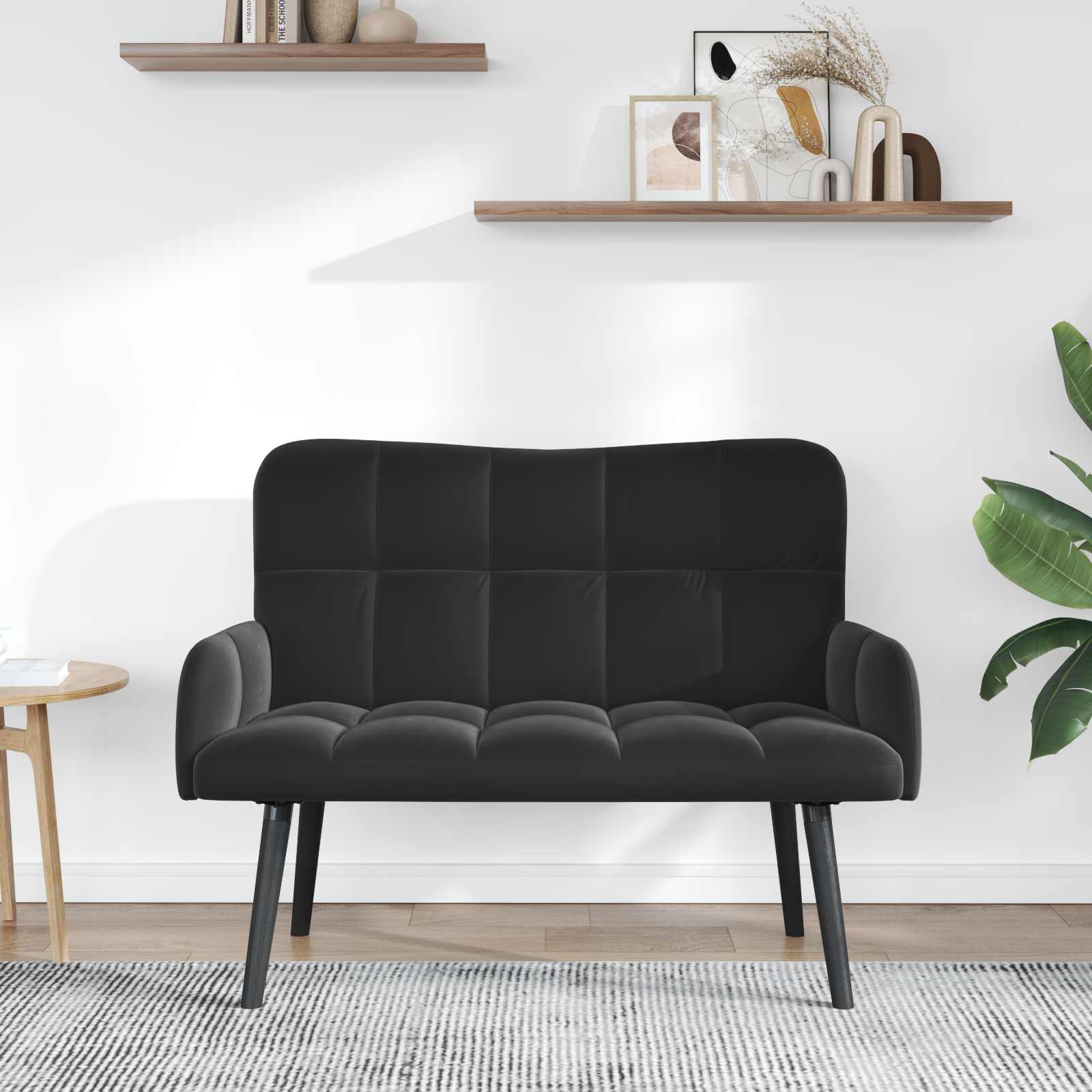 Kauč za dvoje Crna 115 x 61 x 87 cm Baršun