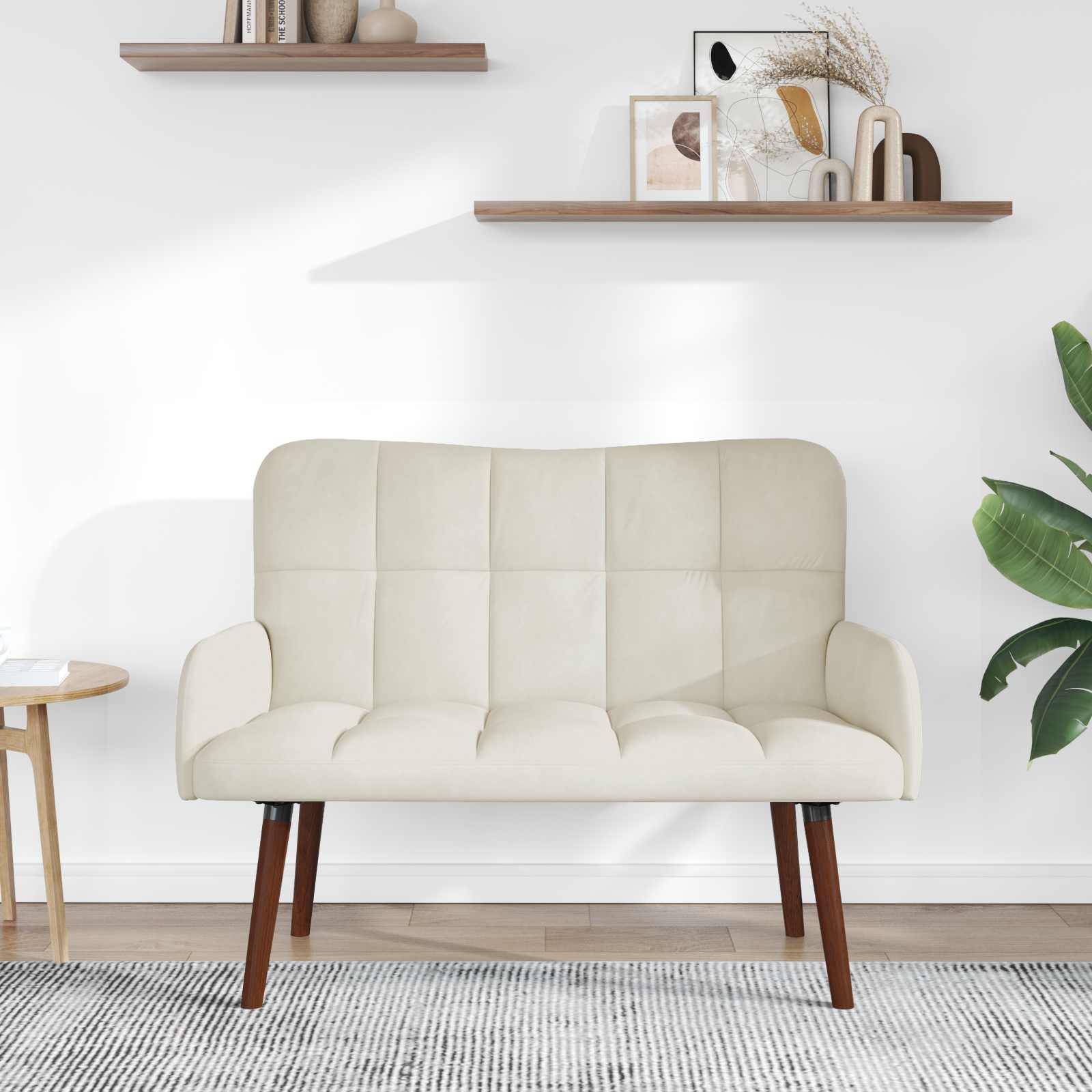 Sofa za dvije osobe Krem 115 x 61 x 87 cm Baršun