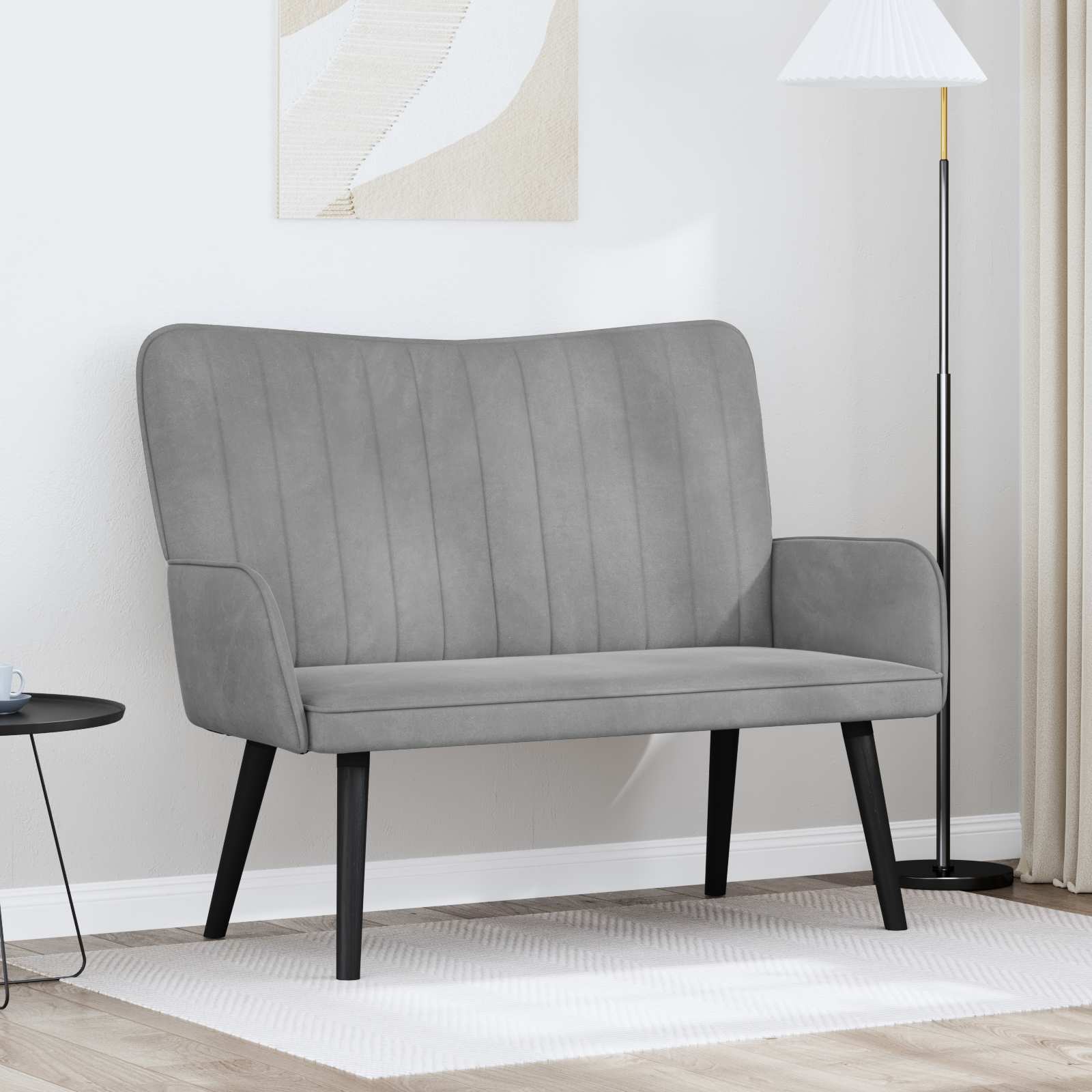 Kauč za dvoje Svijetlo siva 115 x 61 x 87 cm Baršun