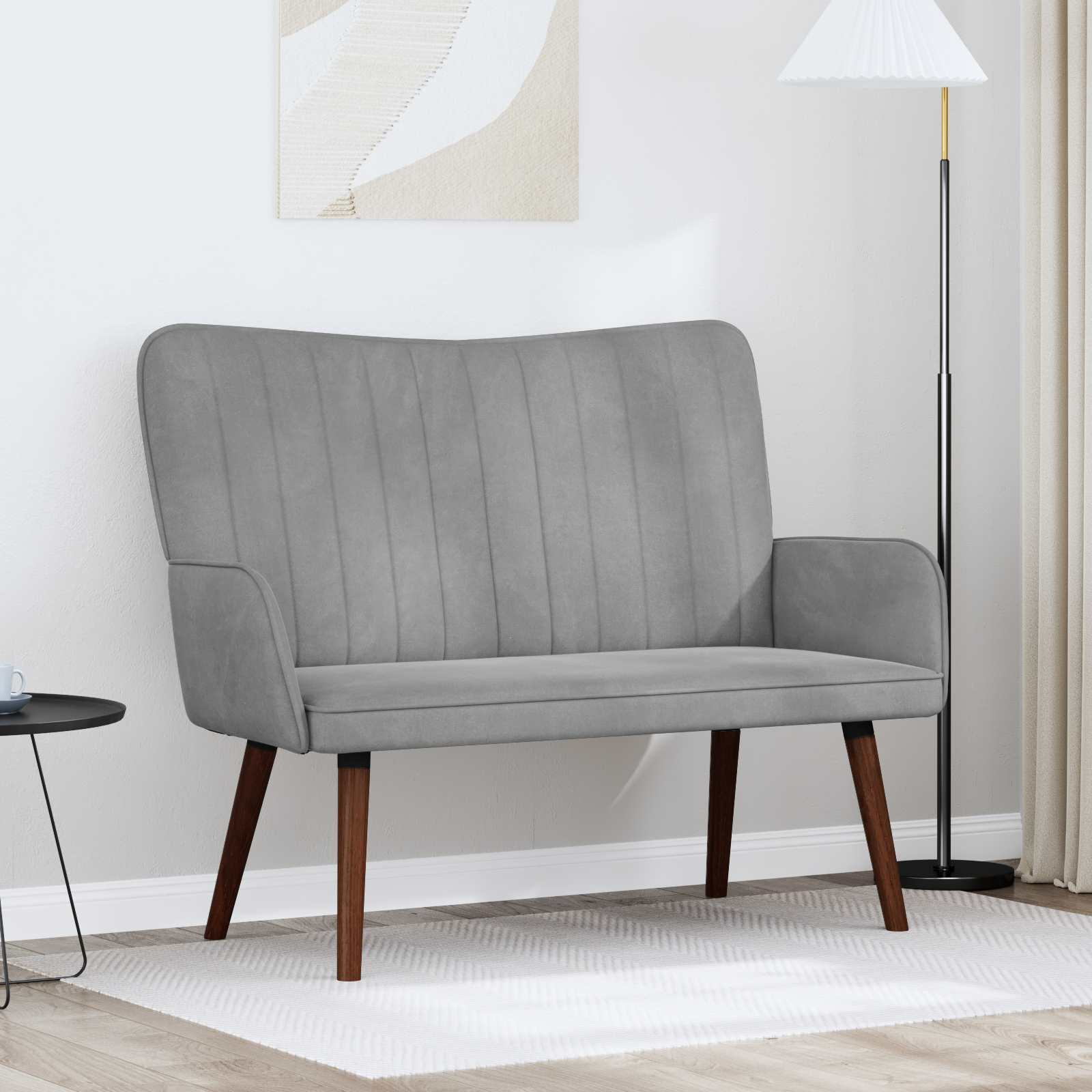 Sofa za dvije osobe Svjetlosiva 115 x 61 x 87 cm Baršun
