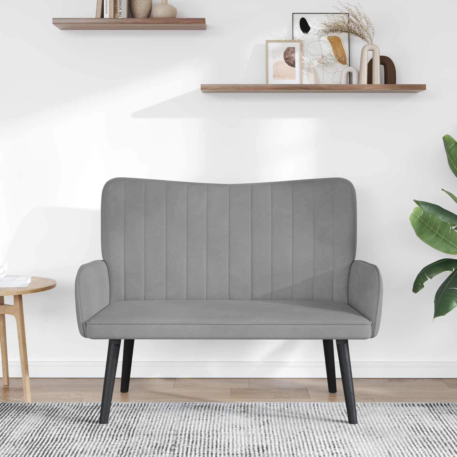 Kauč za dvoje Svijetlo siva 115 x 61 x 87 cm Baršun