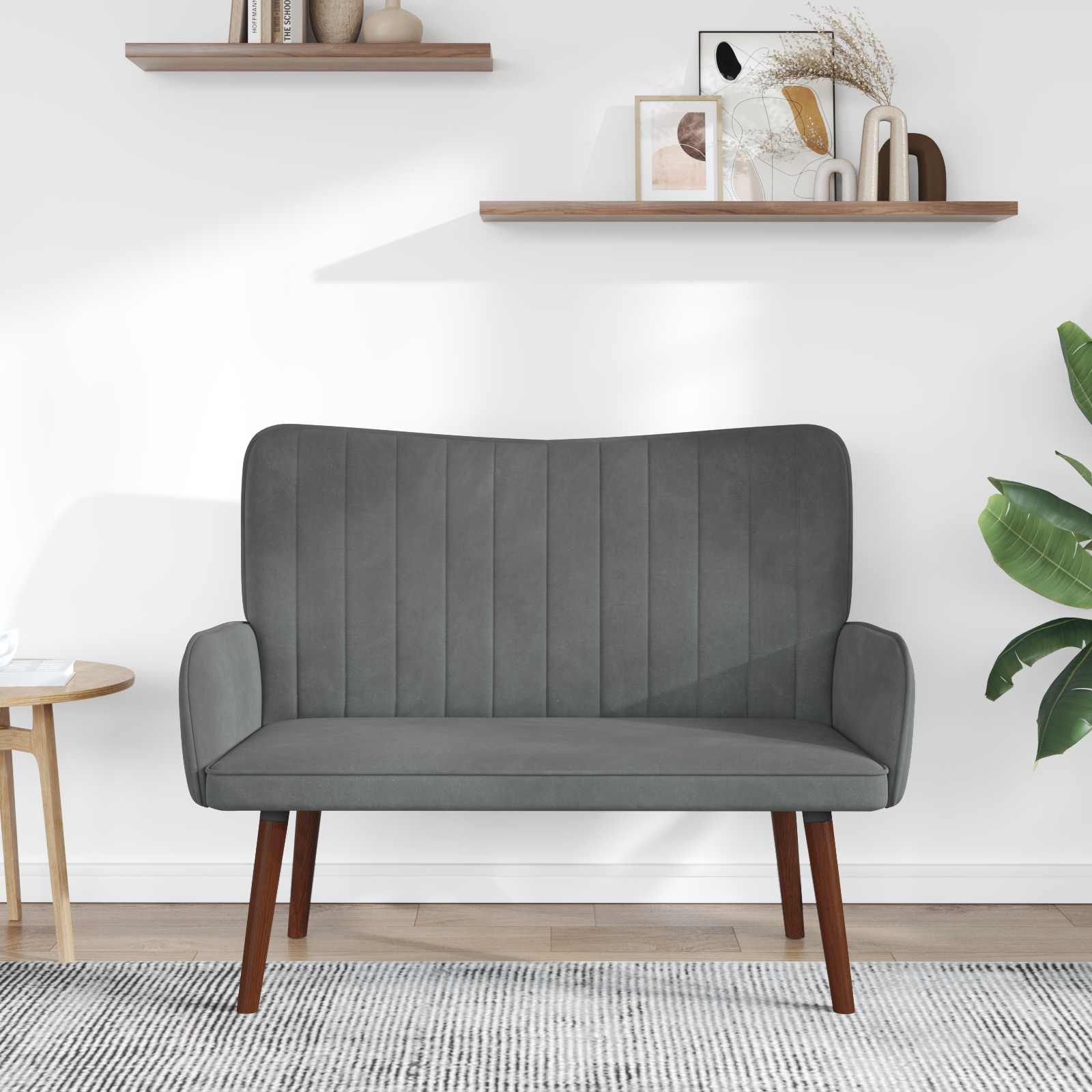 Sofa za dvije osobe Tamnosiva 115 x 61 x 87 cm Baršun
