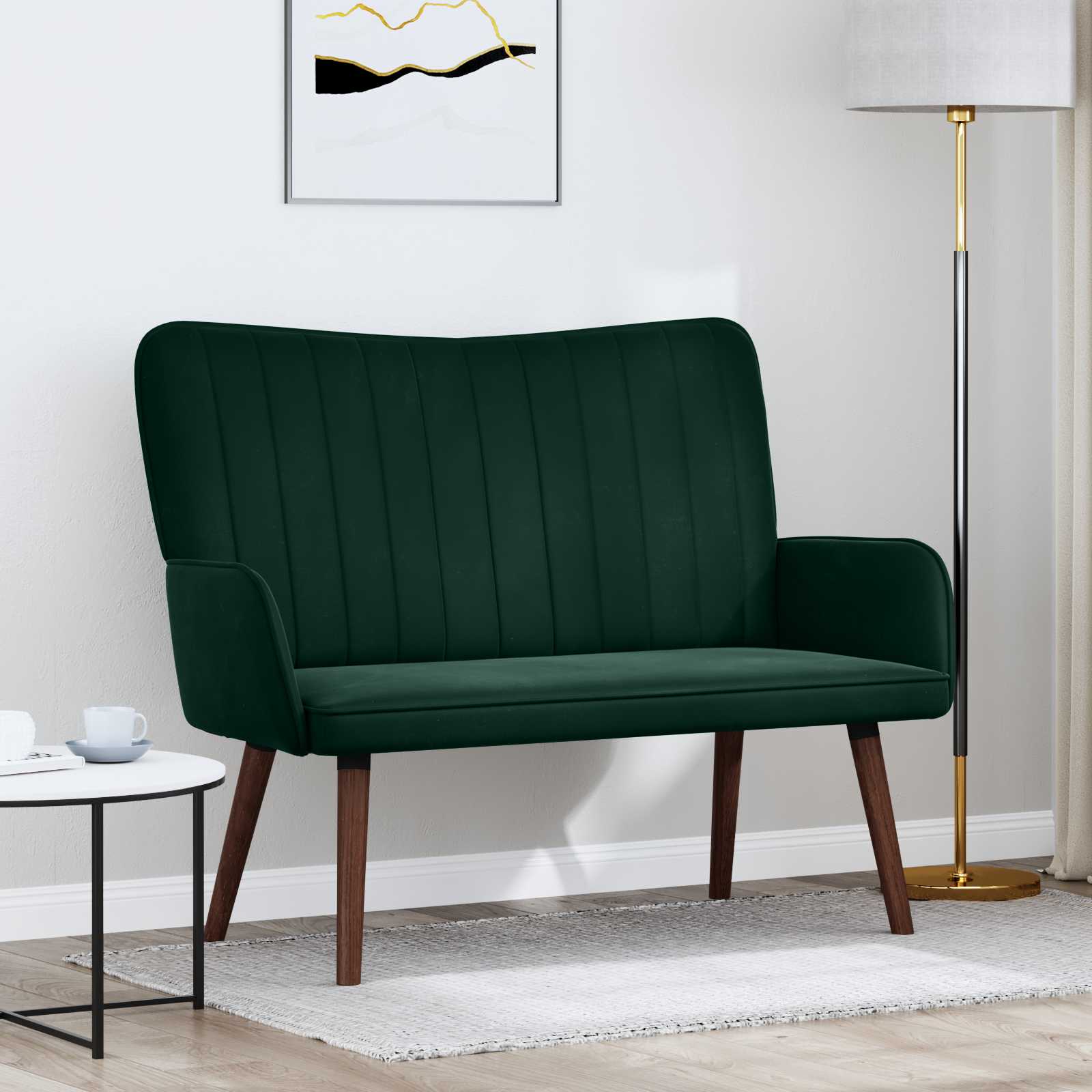 Sofa za dvije osobe Tamnozelena 115 x 61 x 87 cm Baršun