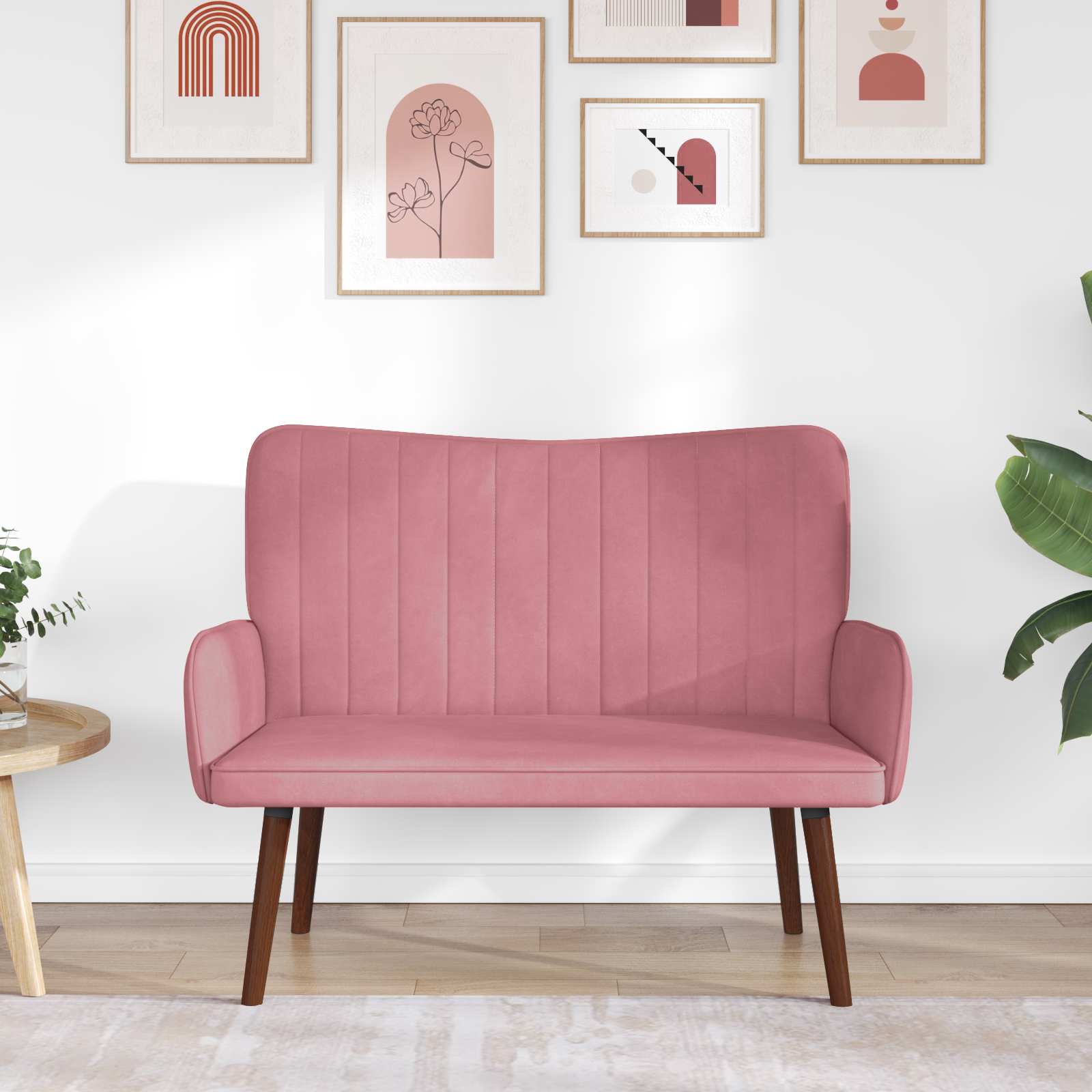 Sofa za dvije osobe Ružičasta 115 x 61 x 87 cm Baršun