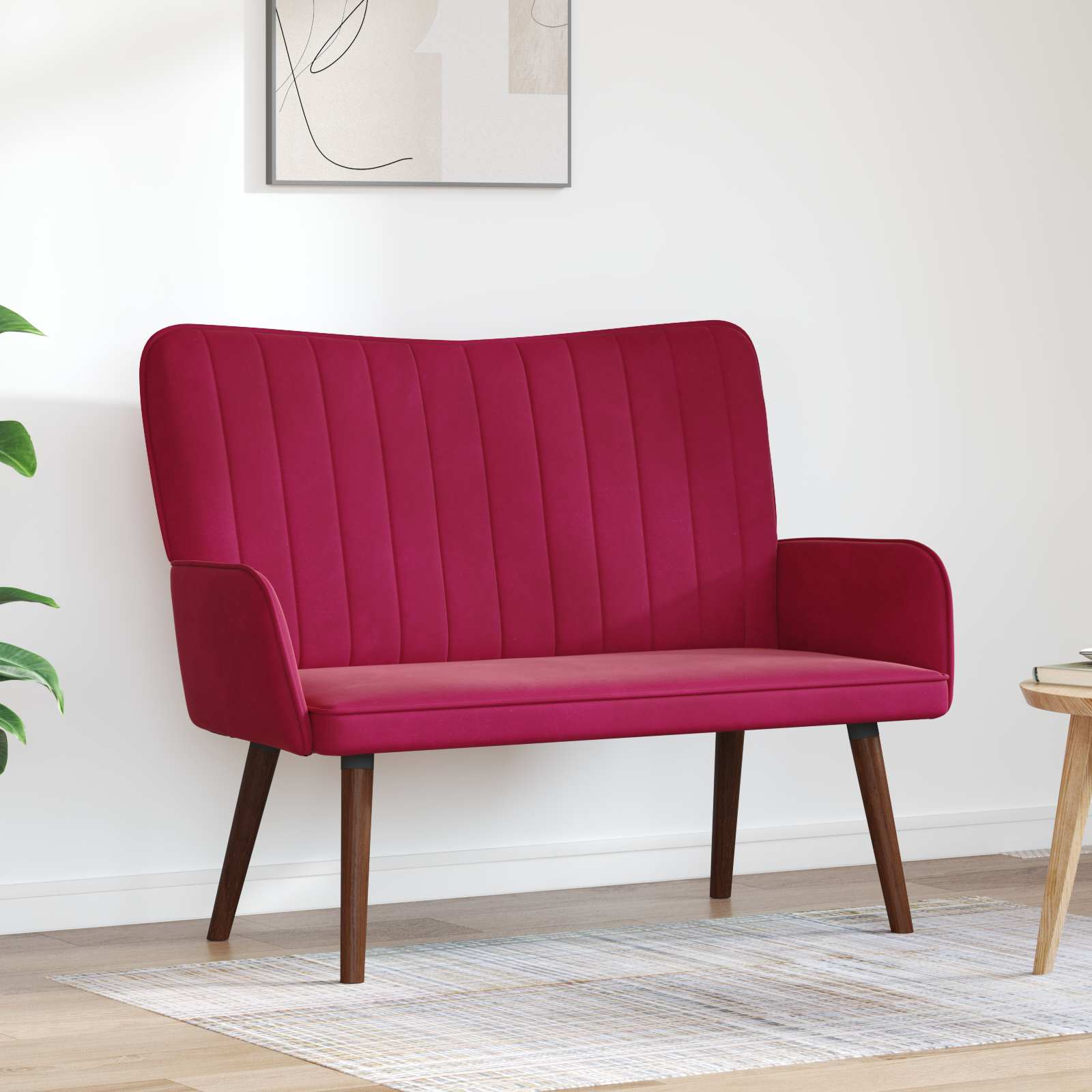 Sofa za dvije osobe Vinska crvena 115 x 61 x 87 cm Baršun