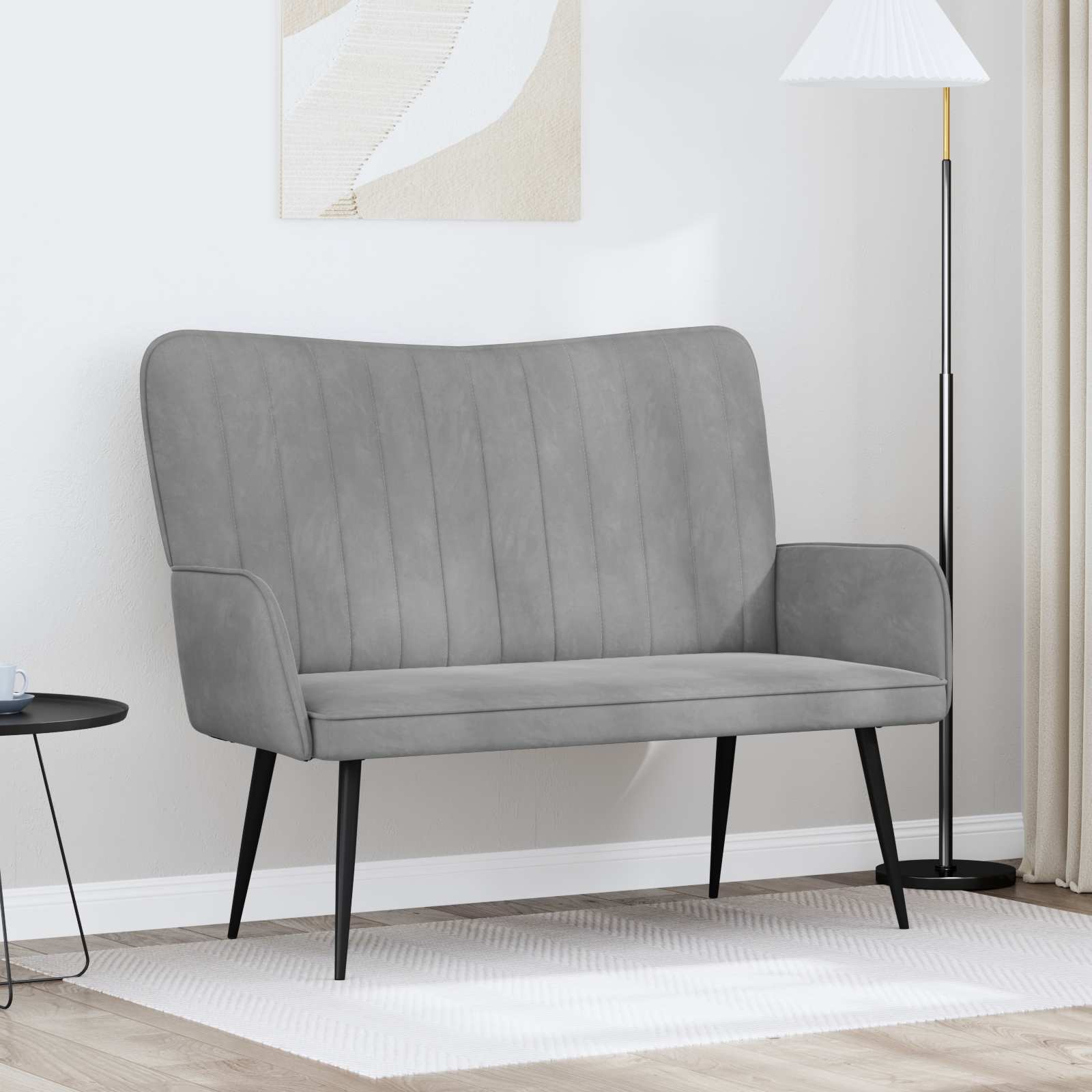 Kauč za dvoje Svijetlo siva 115 x 61 x 87 cm Baršun