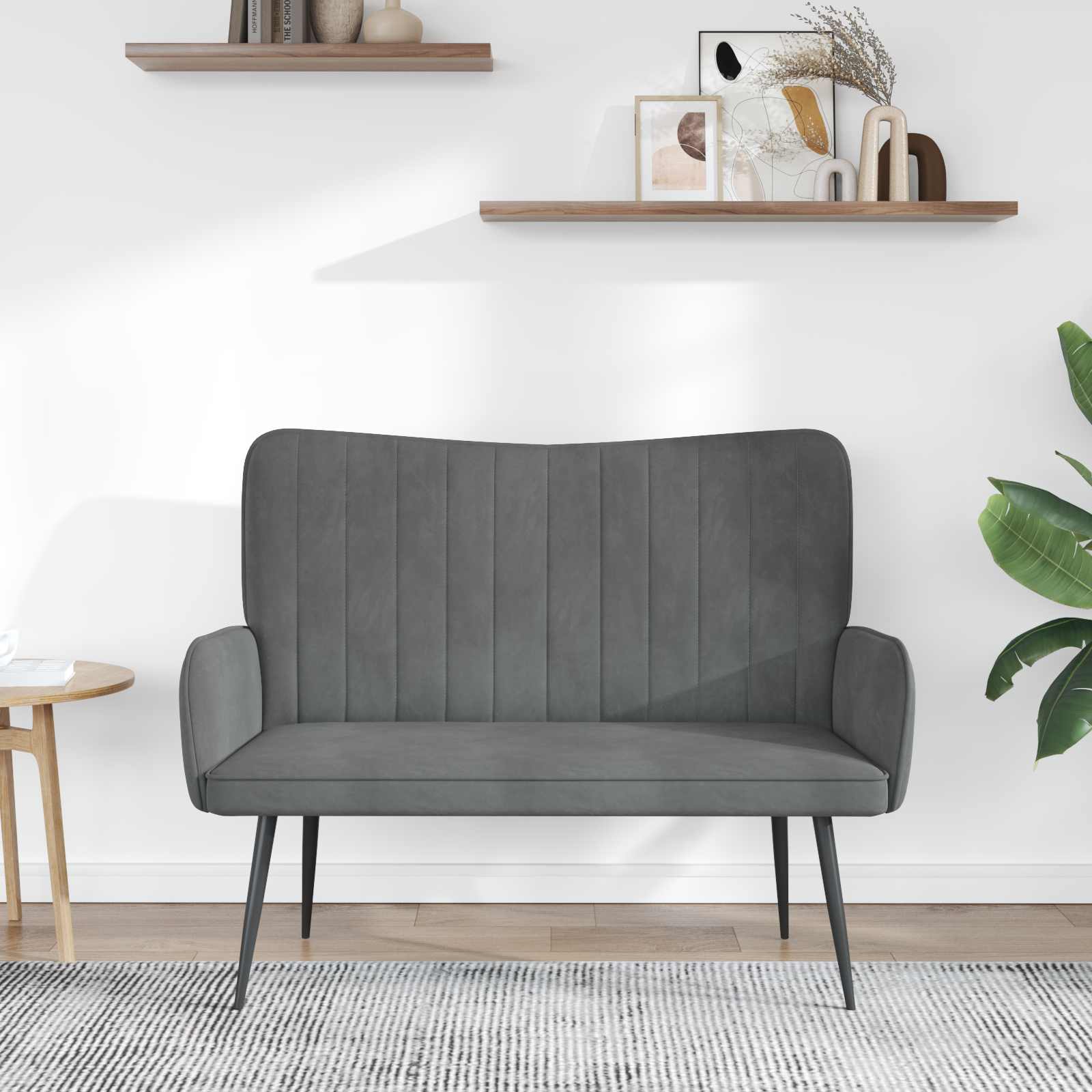 Sofa za dvije osobe Tamnosiva 115 x 61 x 87 cm Baršun