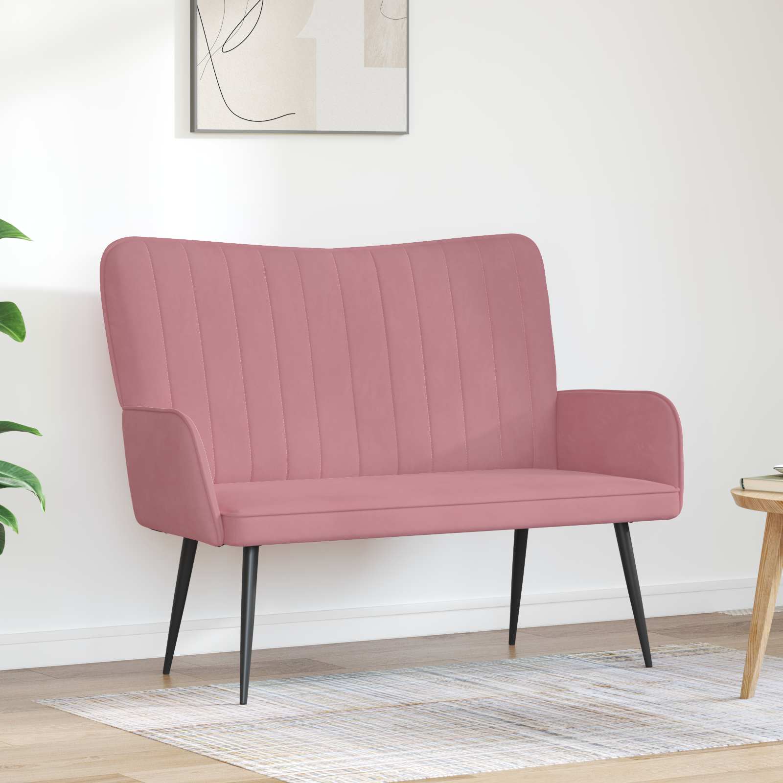 Sofa za dvije osobe Ružičasta 115 x 61 x 87 cm Baršun