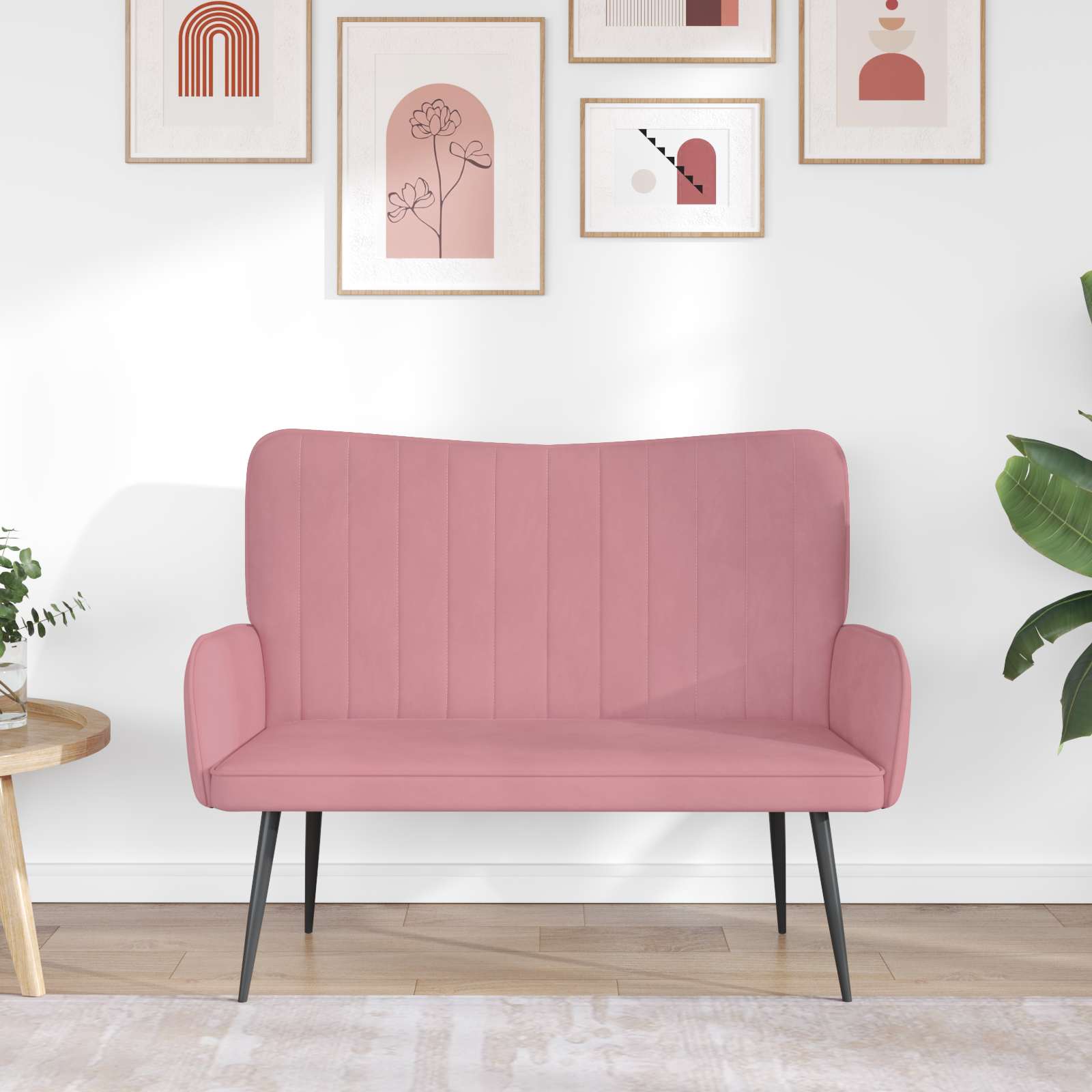 Sofa za dvije osobe Ružičasta 115 x 61 x 87 cm Baršun