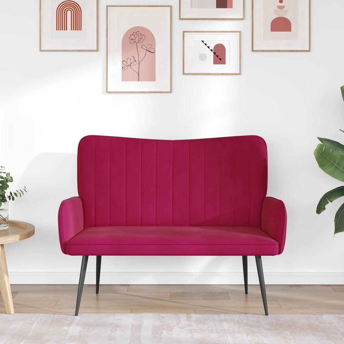 Sofa za dvije osobe Vinska crvena 115 x 61 x 87 cm Baršun
