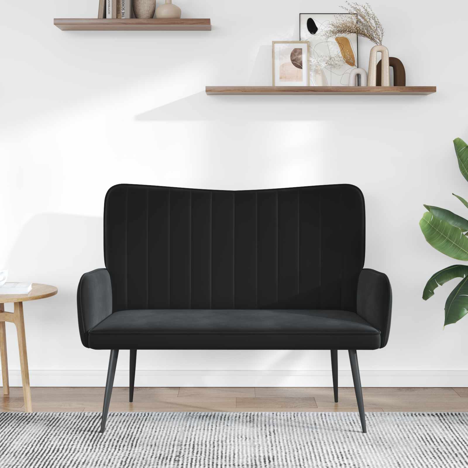 Kauč za dvoje Crna 115 x 61 x 87 cm Baršun