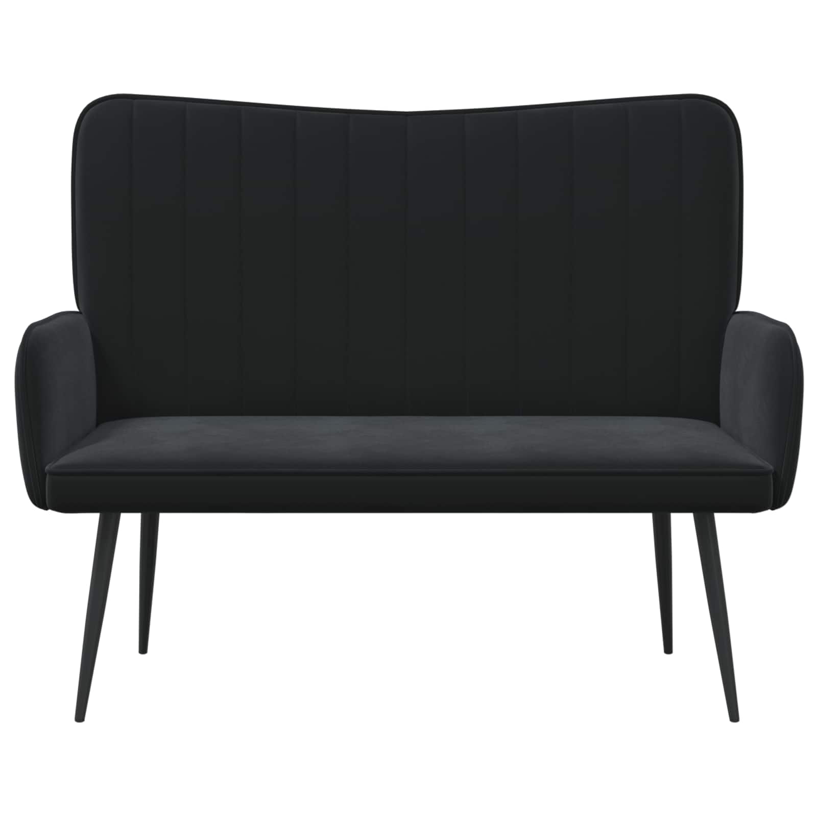 Sofa za dvije osobe Crna 115 x 61 x 87 cm Baršun