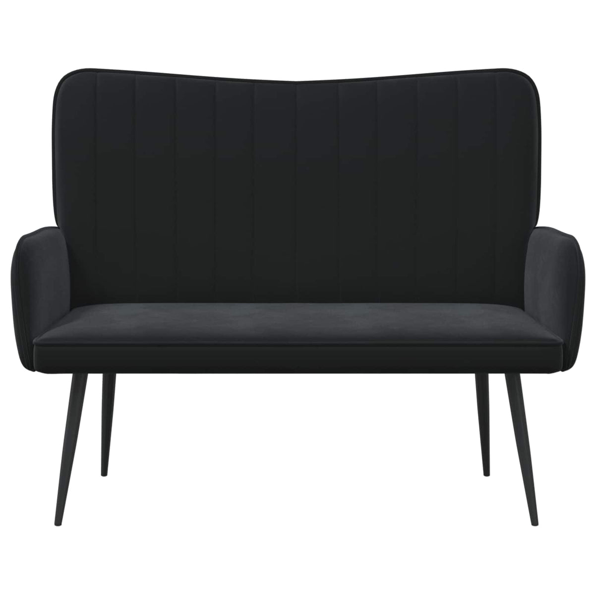 Sofa za dvije osobe Crna 115 x 61 x 87 cm Baršun