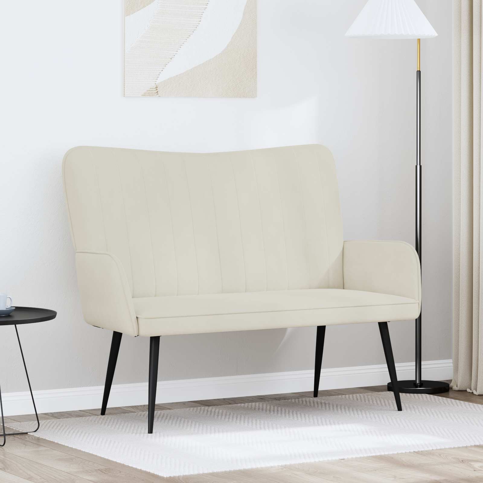 Sofa za dvije osobe Krem 115 x 61 x 87 cm Baršun