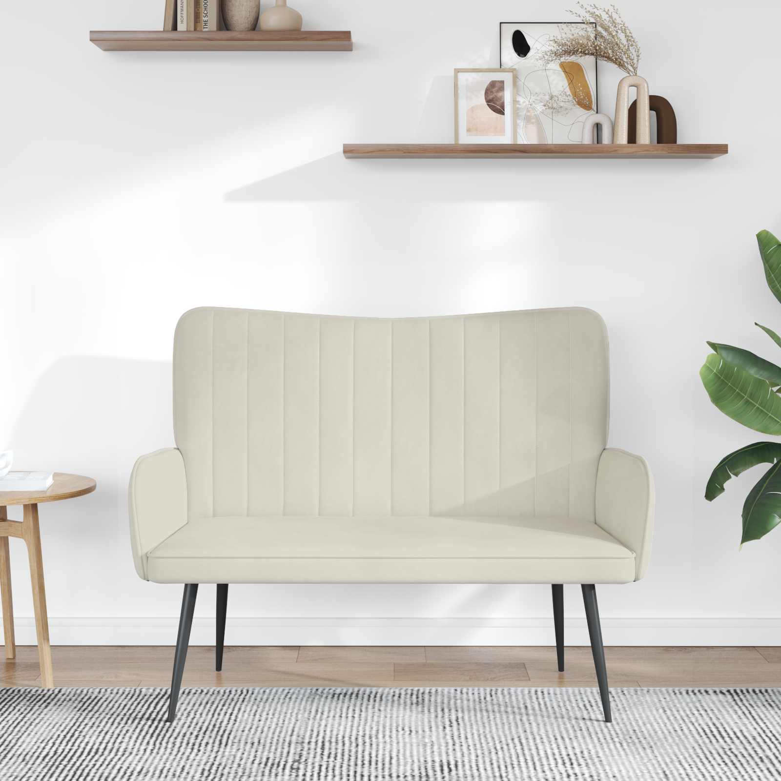Sofa za dvije osobe Krem 115 x 61 x 87 cm Baršun
