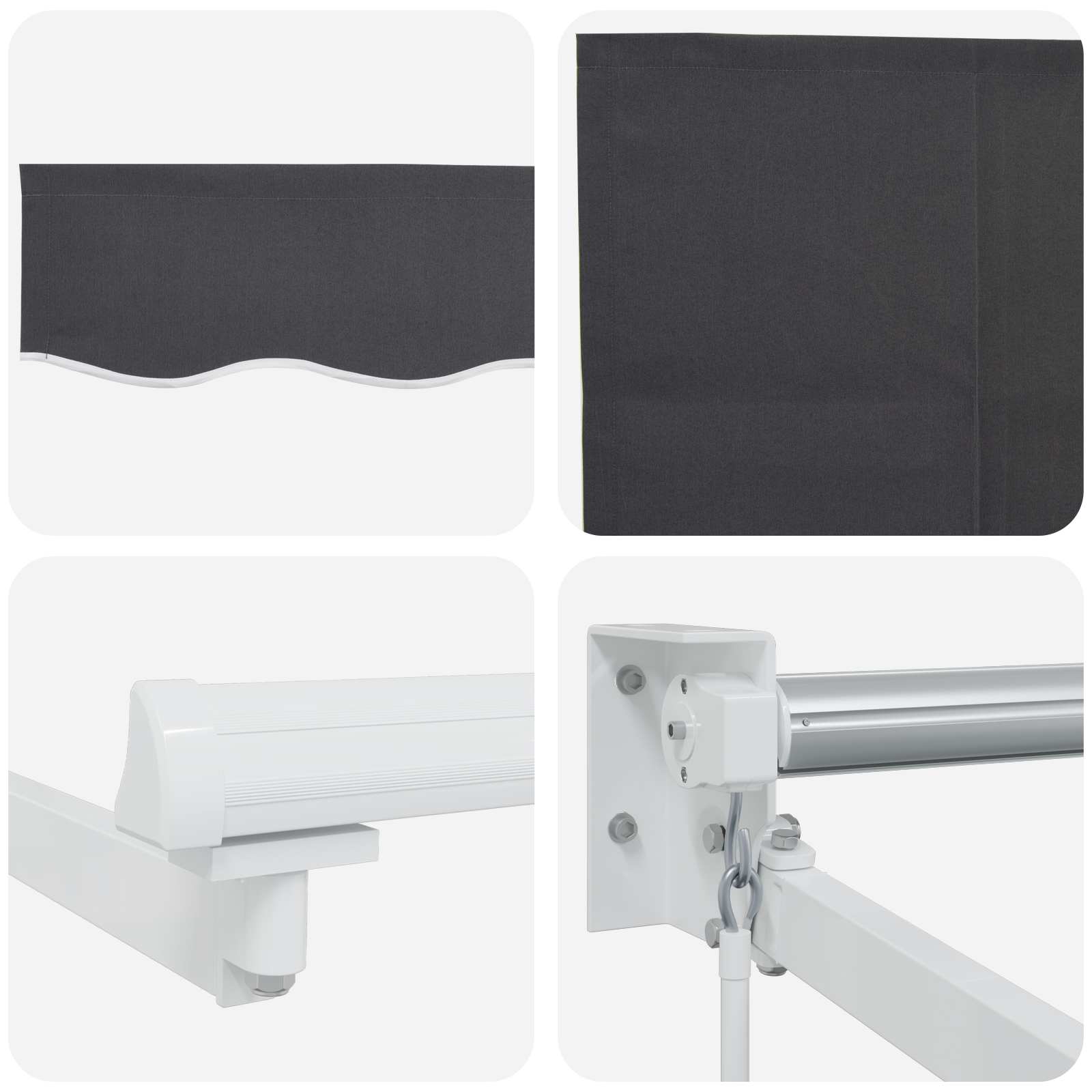 Povlačivi tende Antracit 3,5 x 2 m 100% Poliester i Aluminij
