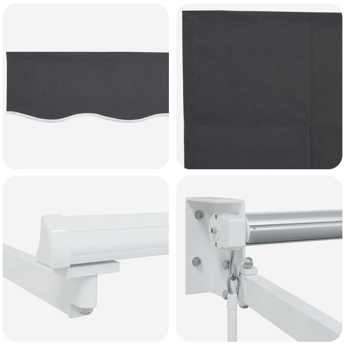 Povlačivi tende Antracit 4 x 2 m 100% Poliester i Aluminij