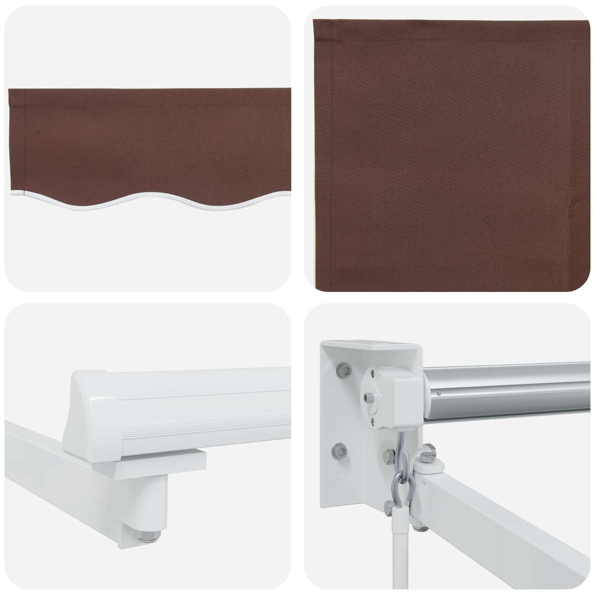 Povlačivi tende Smeđa 4 x 2 m 100% Poliester i Aluminij