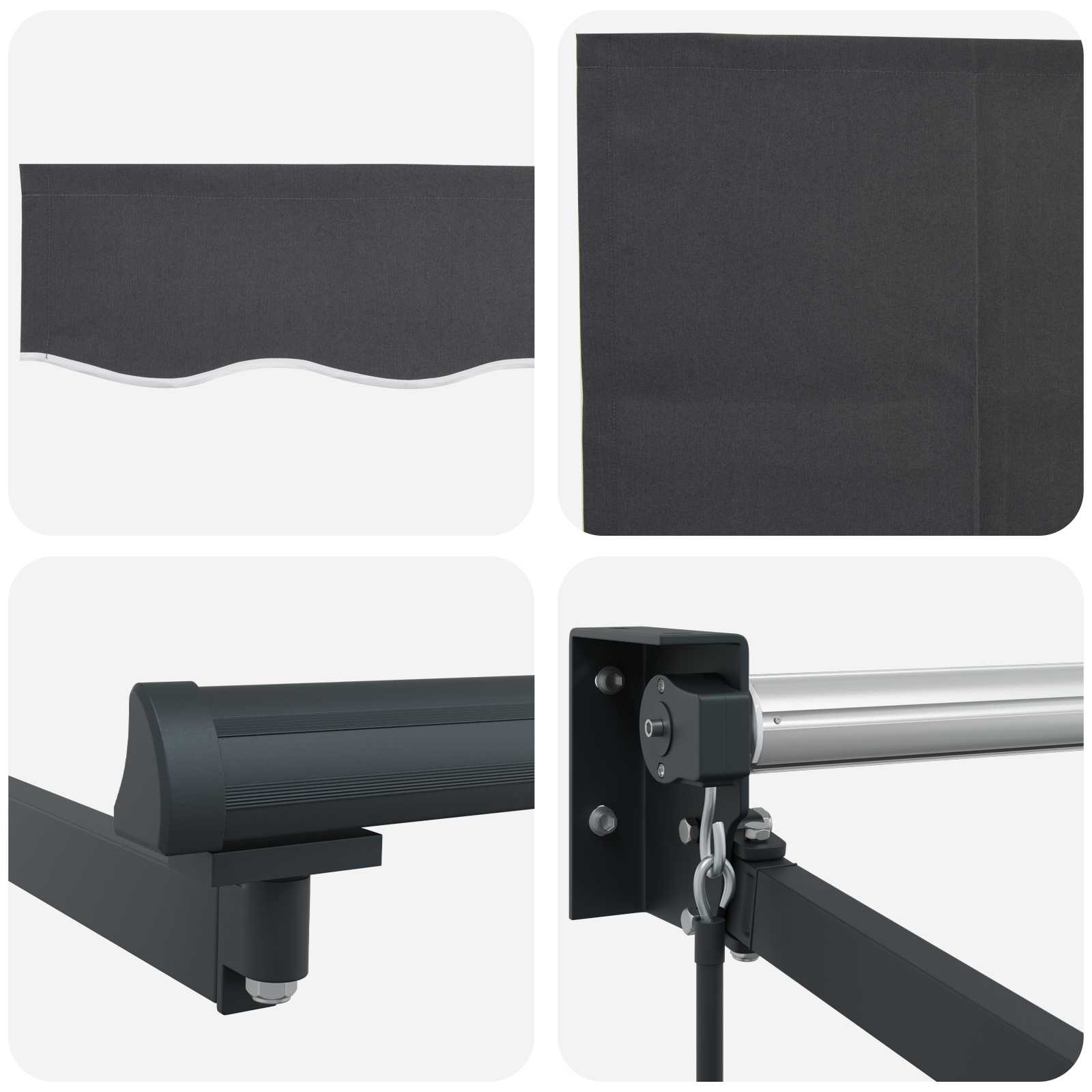 Povlačivi tende Antracit 3,5 x 2 m 100% Poliester i Aluminij