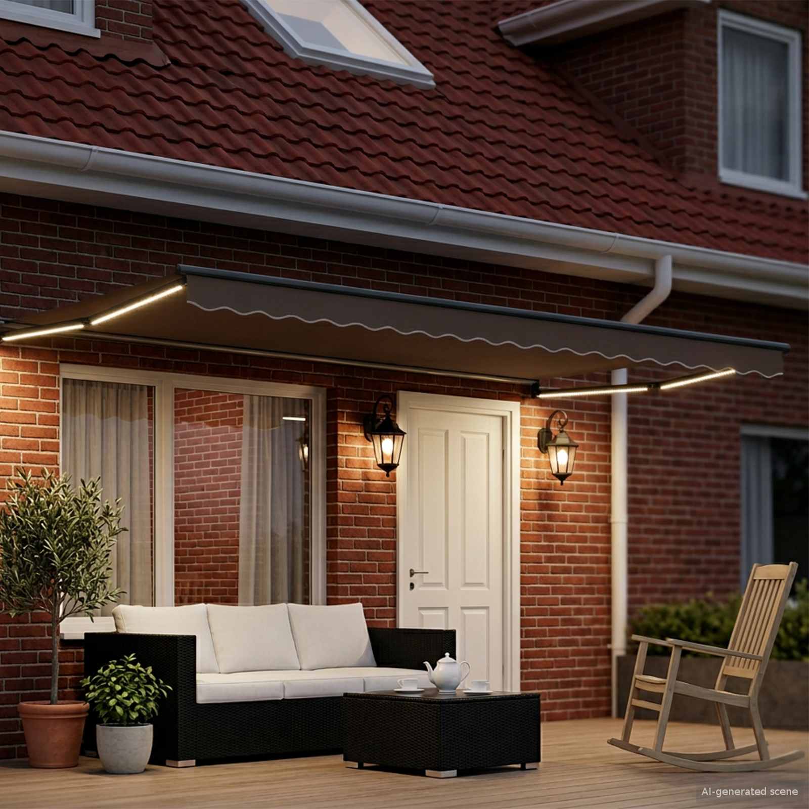 Ručna zlačivna tenda s LED diodama 4 x 2 m