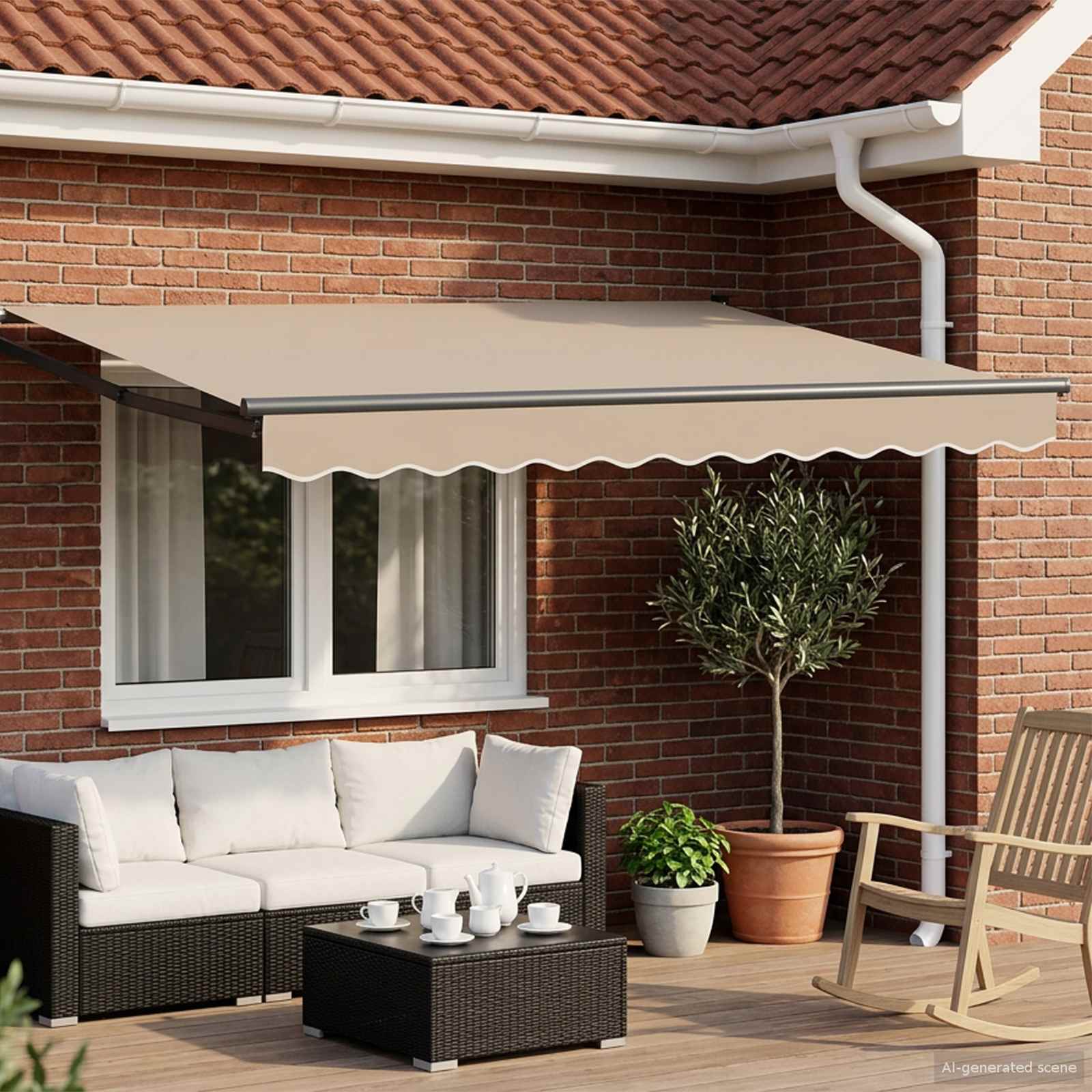 Električna retraktabilna tenda Bež 3 x 2 m