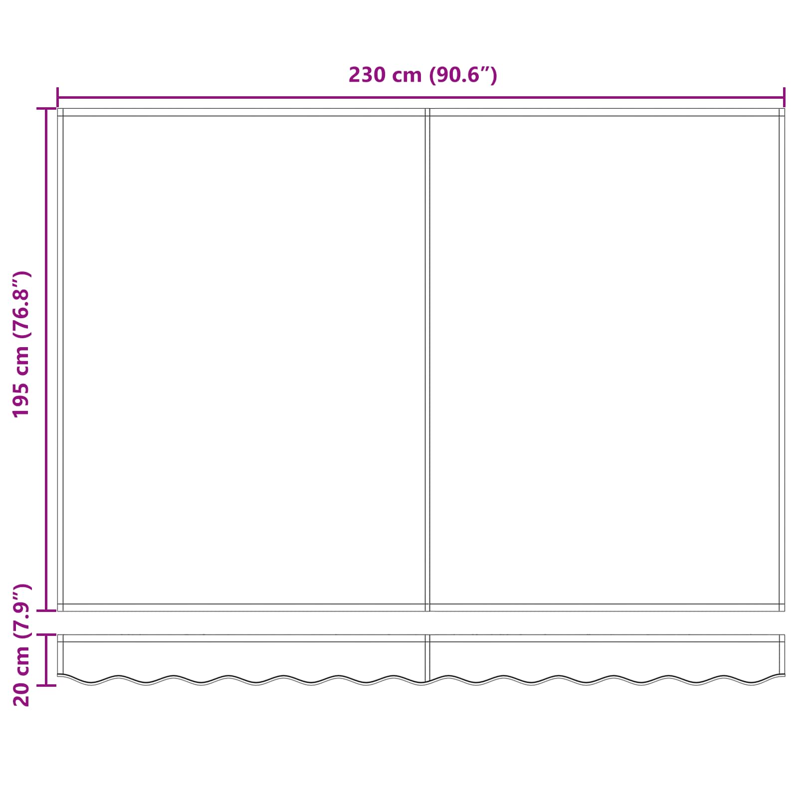 Električna retraktabilna tenda Bordo i Antracit 2,5 x 2 m