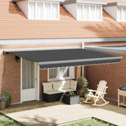 Skrovita tenda Antracit i siva 400 × 300 cm Platno i Aluminij