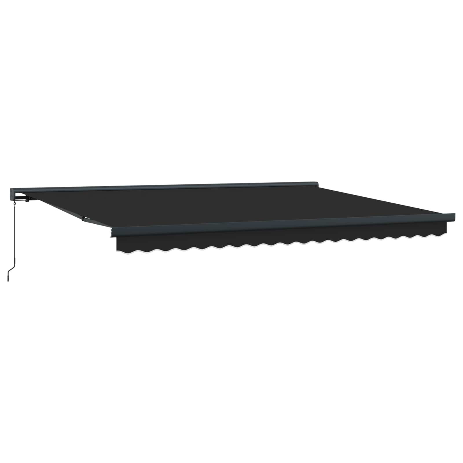 Skrovita tenda Antracit i siva 400 × 300 cm Platno i Aluminij