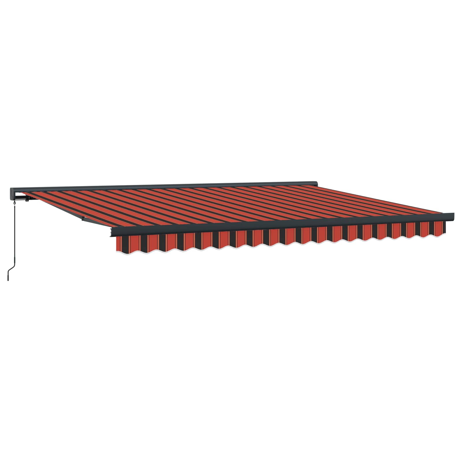 Skrovita tenda Narančasta i Crna 400 × 300 cm Platno i Aluminij