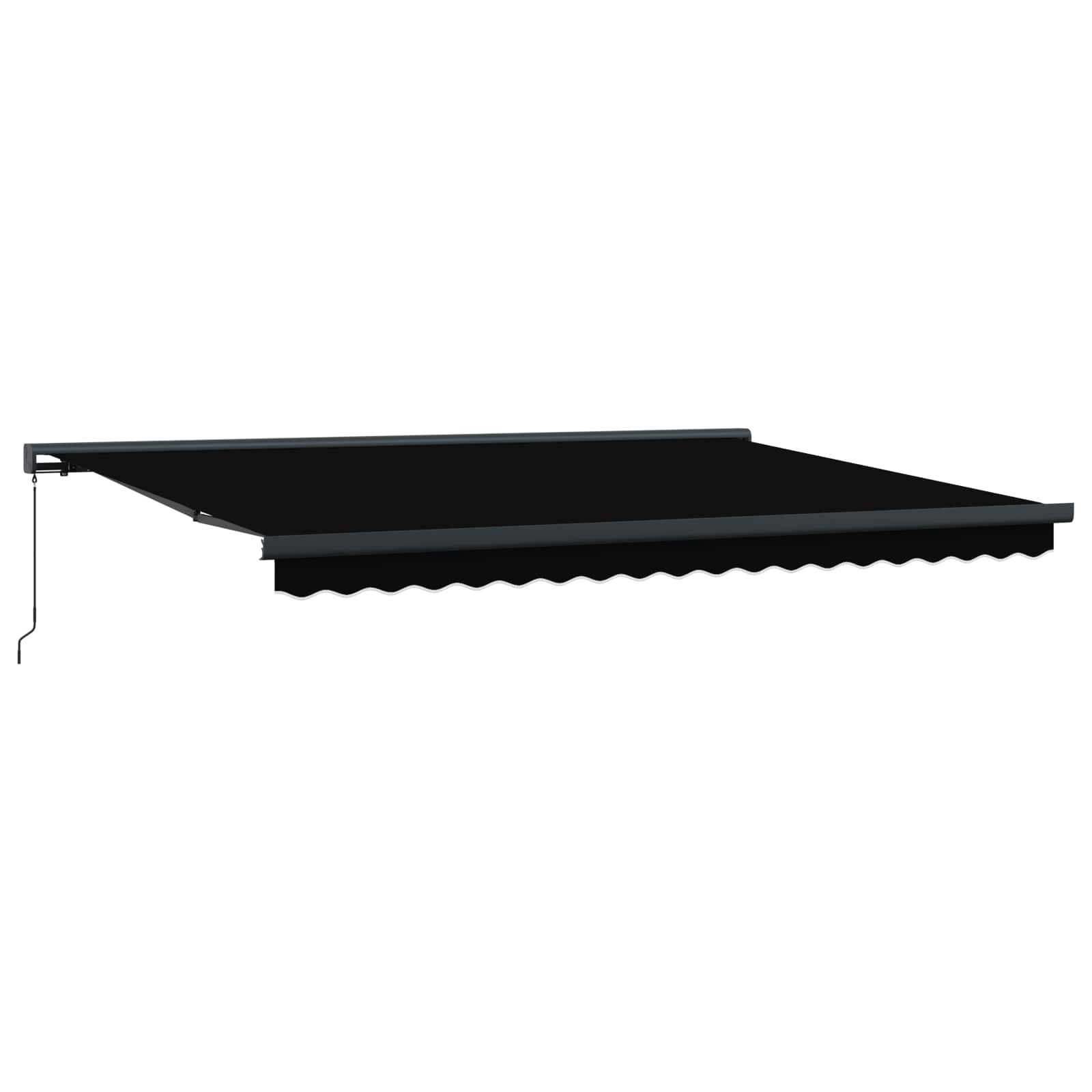 Skrovita tenda Crna 4 × 3 m Platno i Aluminij